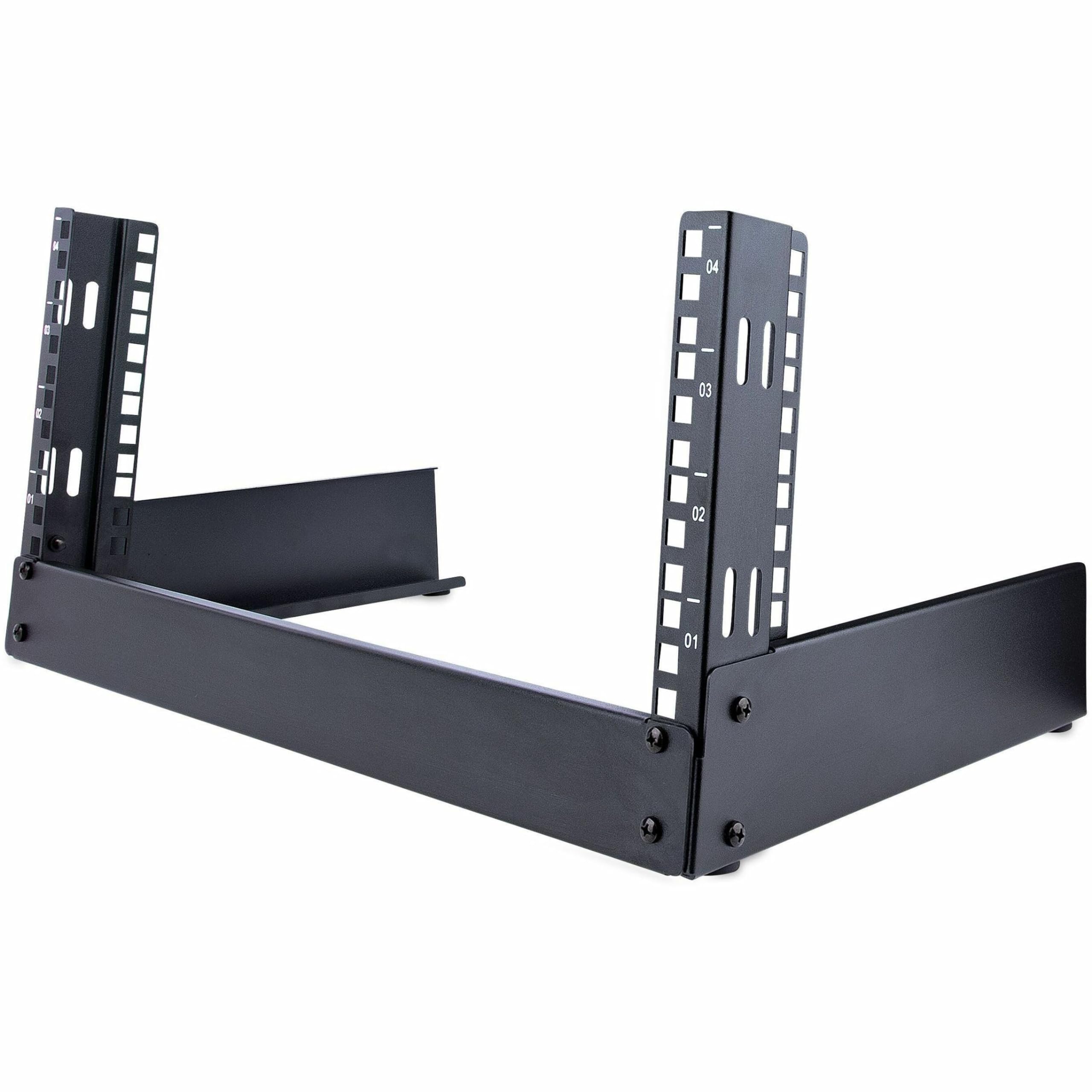 2-Post 4U Desktop Open Frame Server Rack For 19In It Equipment - Free Stand Comp
