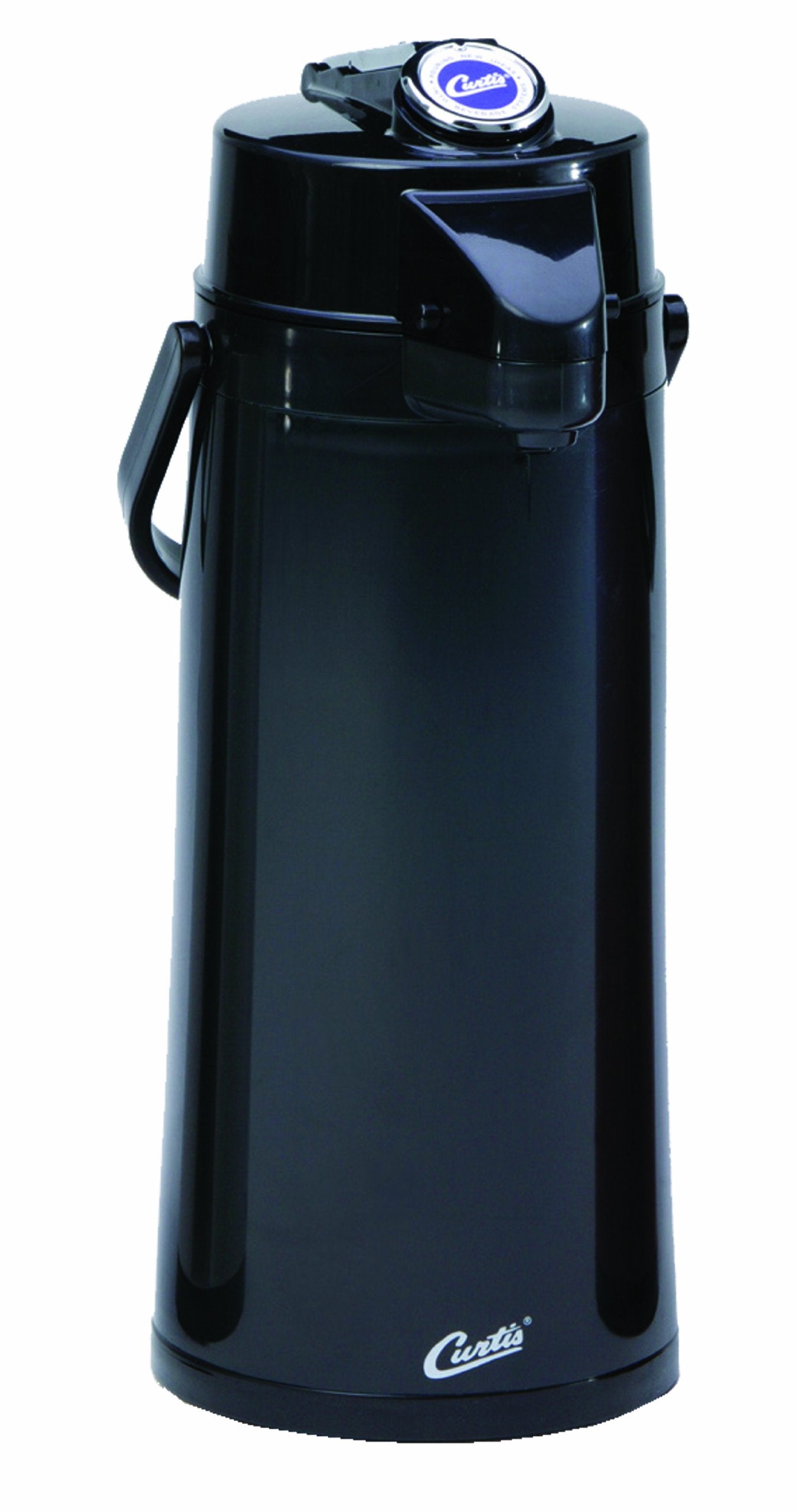 Wilbur Curtis Thermal Dispenser Air Pot, 2.2L Black Body Glass Liner Lever Pump   Commercial Airpot Pourpot Beverage Dispenser  