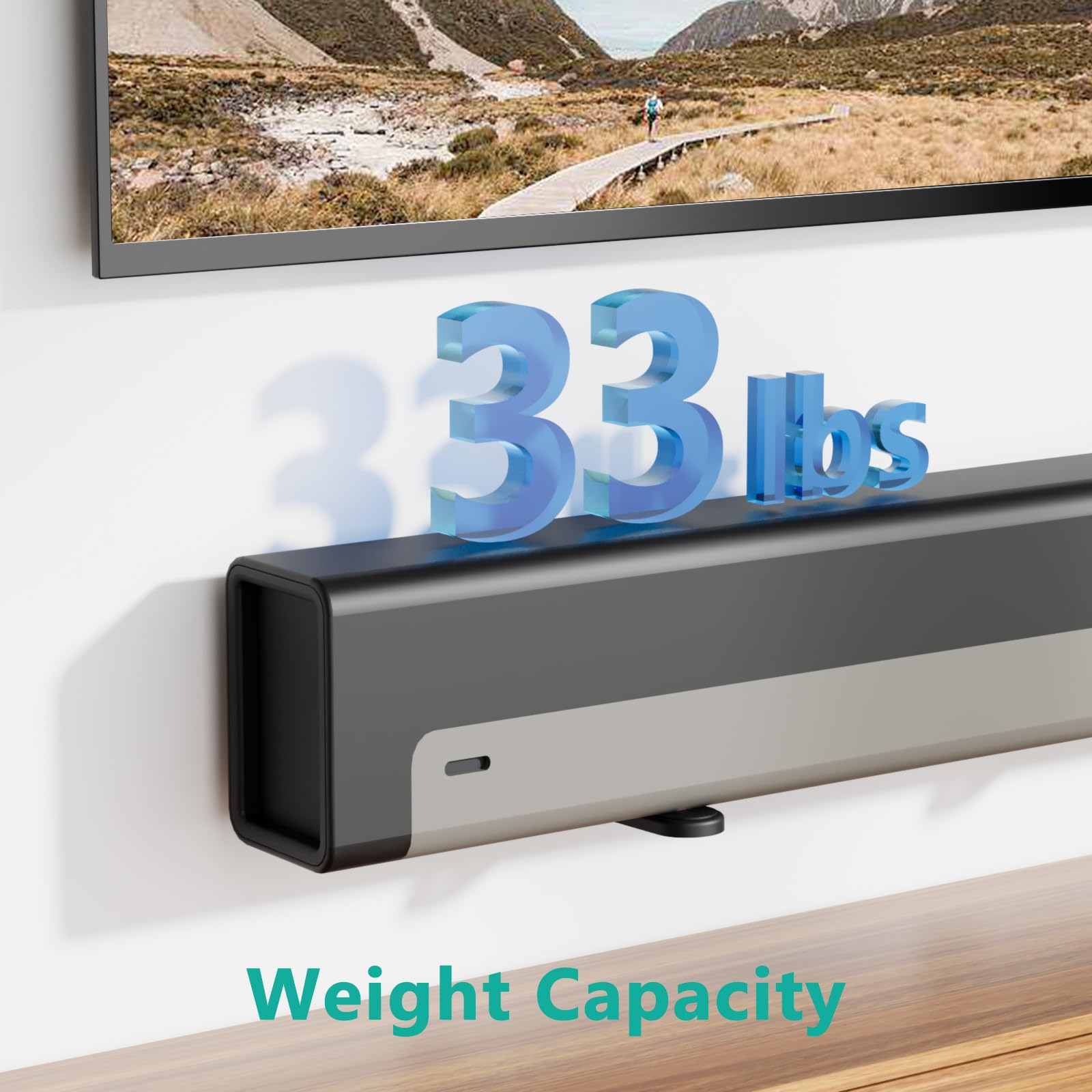 WALI Sound Bar Mounts Under TV, Universal Soundbar Wall Mount Shelf with Anti Skid Pad, Drywall Studless Soundbar Mount Easy to Install for All Types of Wall (SLK203), Black
