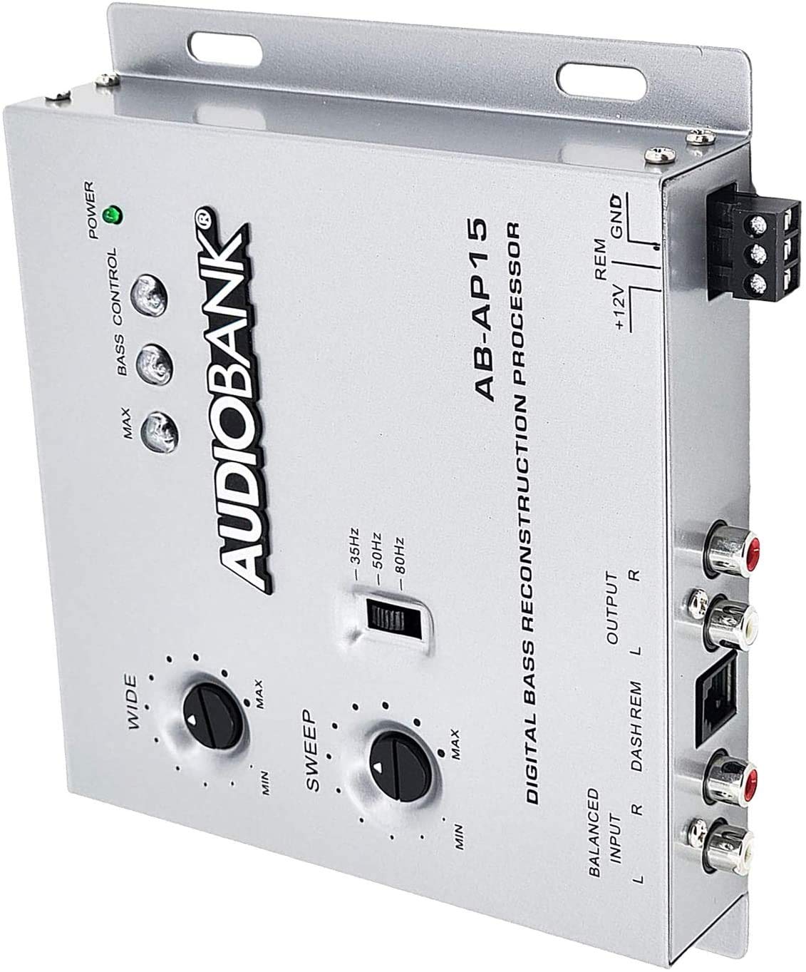 Audiobank Ap15 1/2 Din Car Audio Digital Bass Processor, Sound Restoration & Crossover For Car Subwoofer With Bass Knob/Input Le