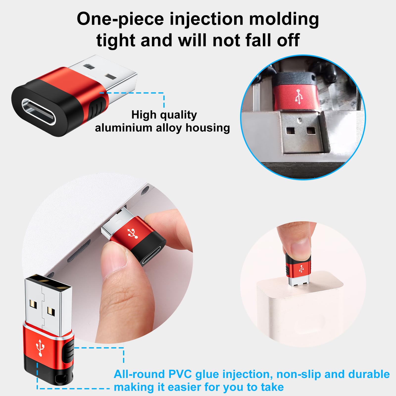 Basenew Usb To Usb C Adapter 8 Pack,Usb A To Usb C Adapter,Usb C To Usb Adapter,Usb To C Adapter,Usb C To A Adapter,Usb To Usb C