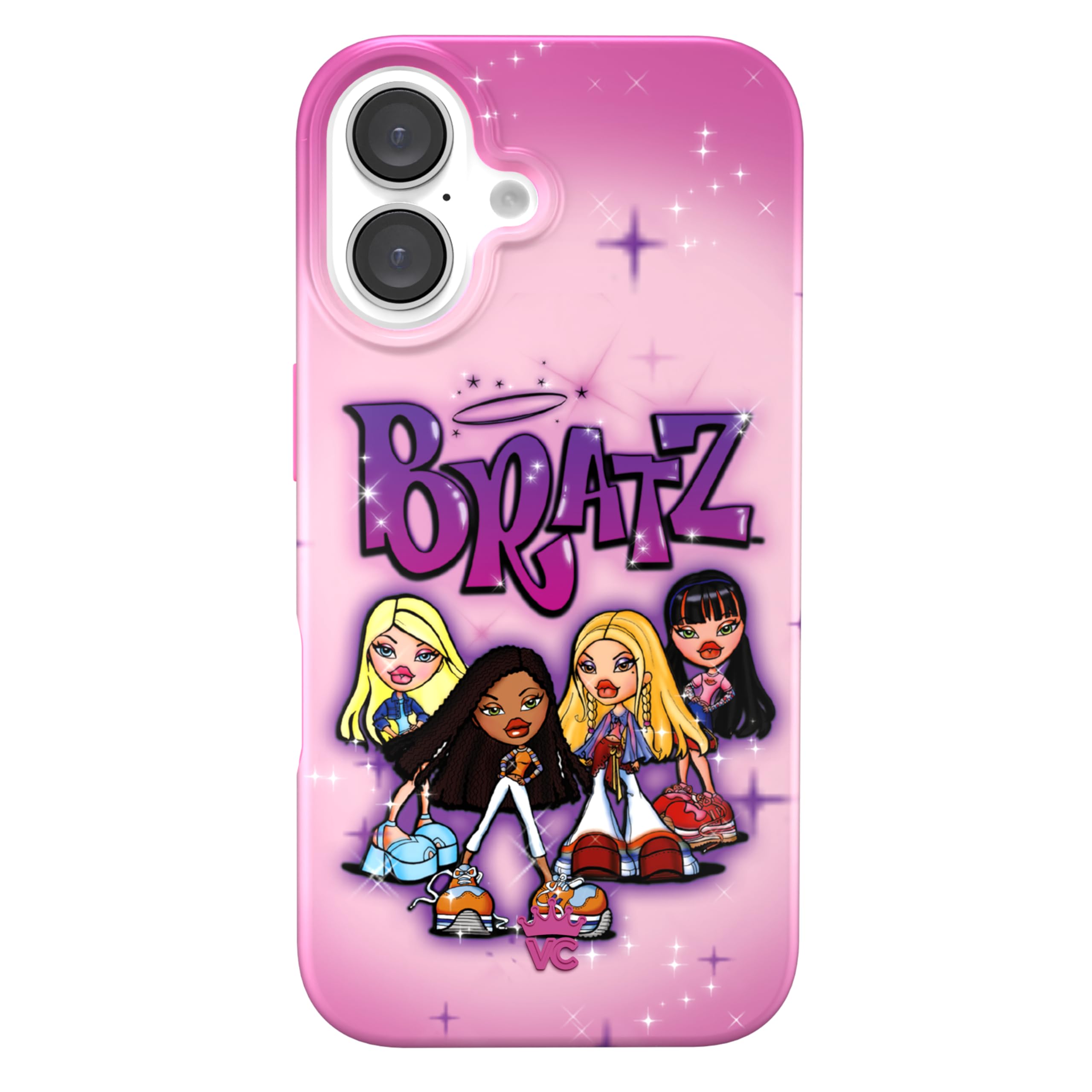 VELVET CAVIAR x Bratz for iPhone 16 Case - Compatible with MagSafe [10ft Drop Tested] - Pink, Airbrush Angels