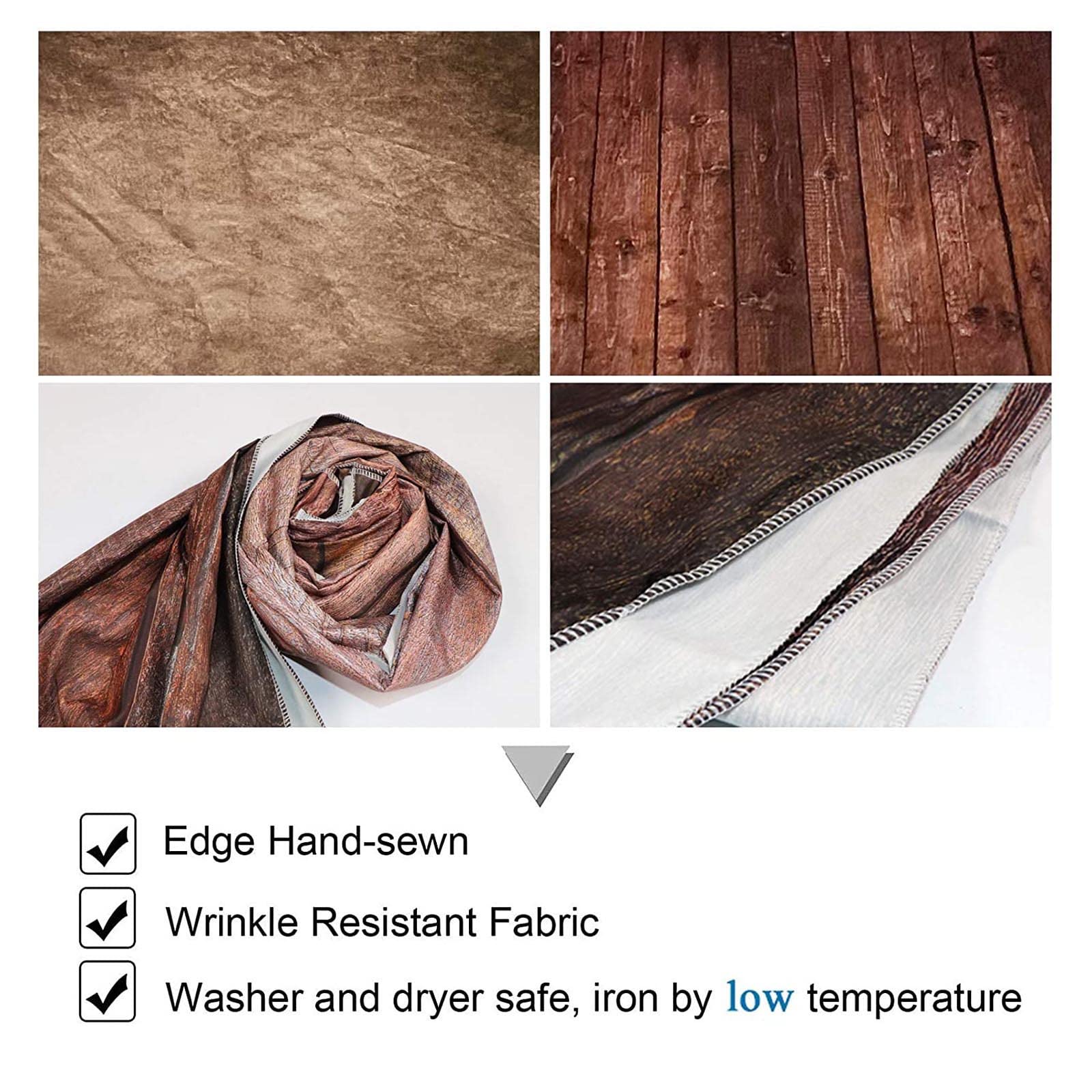 Allenjoy 5X7Ft Soft Fabric Brown Wall With Wooden Floor Photography Backdrop Newborn Baby Photoshoot Abstract Portraits Photo Ba