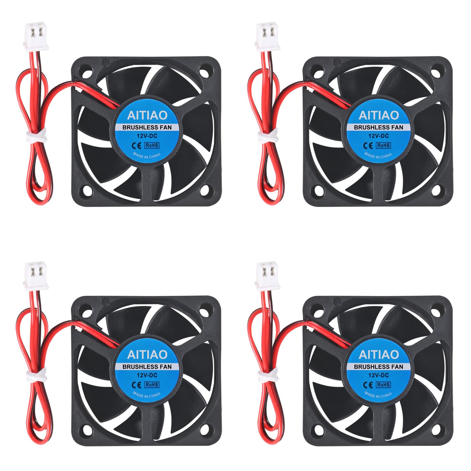 Aitiao 4Pcs 5020 Brushless Cooling Fan Computer Case Fan Dc 12V 50Mm 50Mm 20Mm Quiet Muffin Fan Oil Bearing High Speed Cooling F