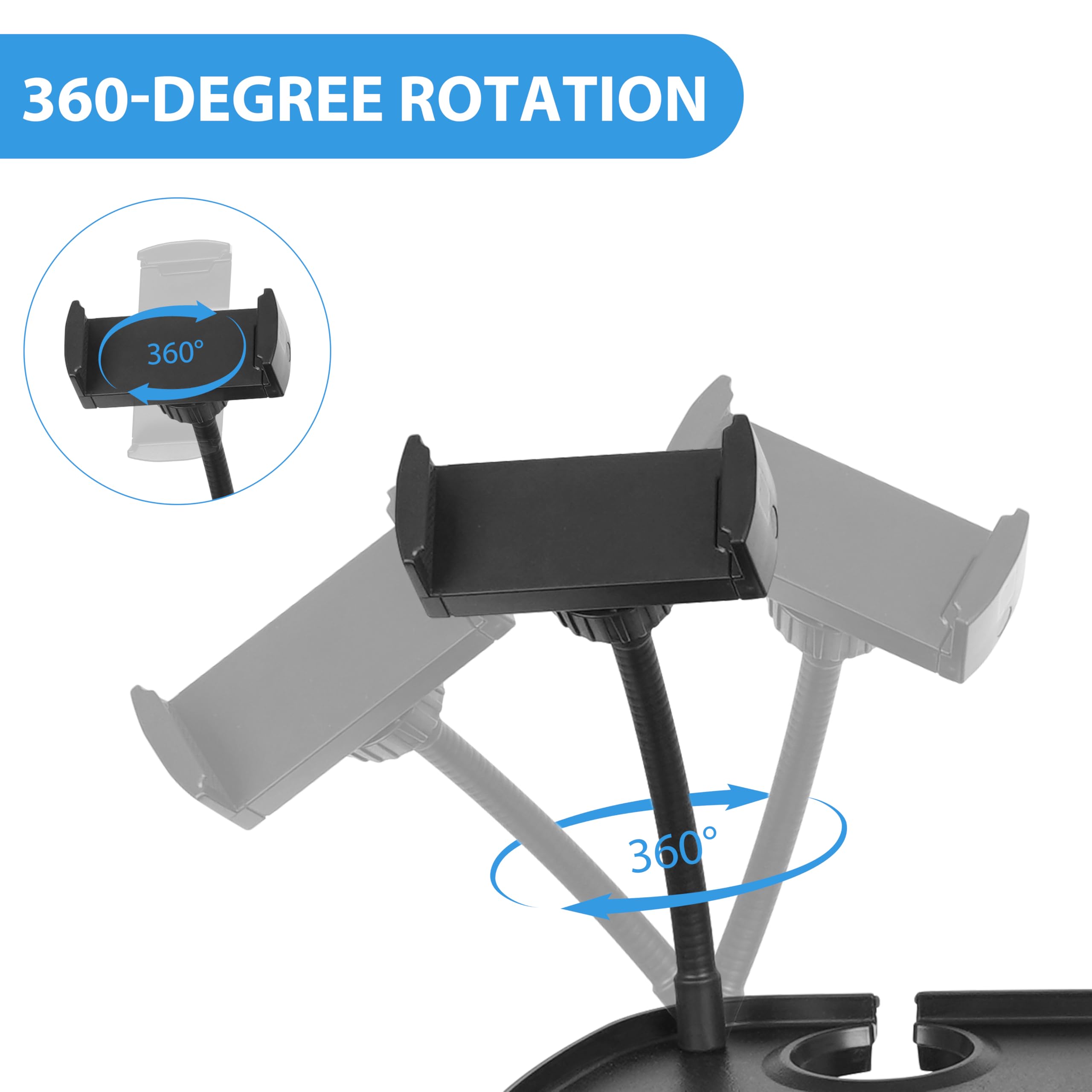 Auhafaly Plastic Microphone Stand Tray Stage Concert Performance Vocal Guitar Accessory With Drink Holder And Microphone Holder