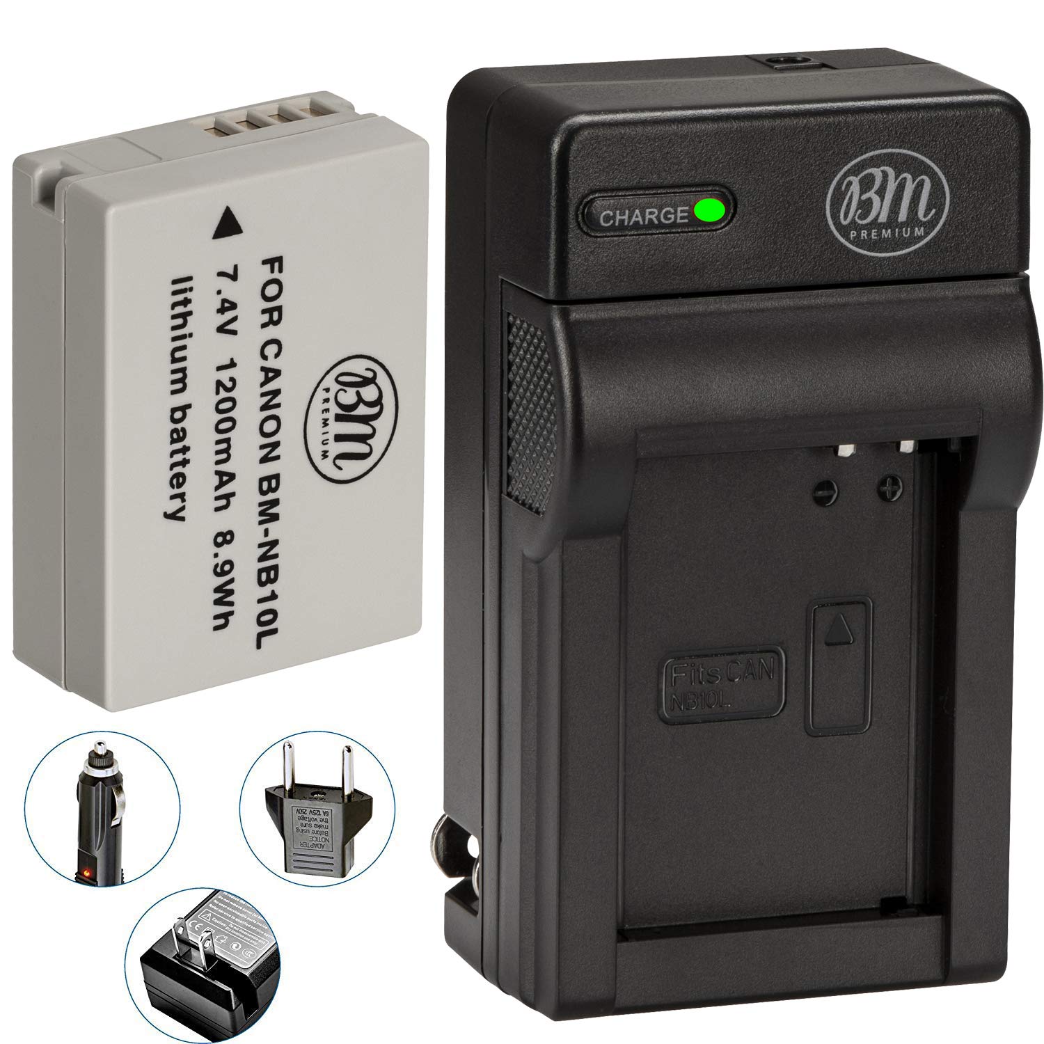 BM Premium NB 10L Battery and Charger Kit for Canon PowerShot G15, G16, G1X, G3 X, SX40 HS, SX50 HS, SX60 HS Digital Camera