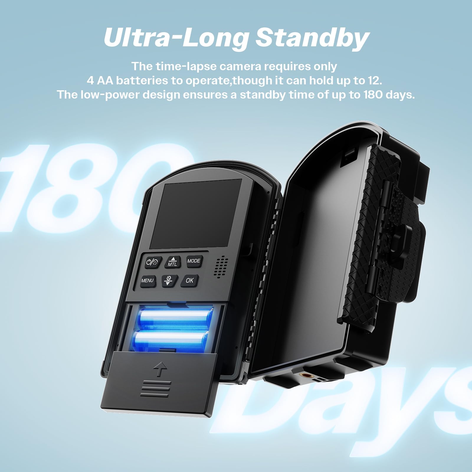 Dsoon Time Lapse Camera,1080P Hd Timelapse Camera Outdoor,110 Wide Angle & 2.4'' Lcd Screen,180 Days Standby For Record Construc