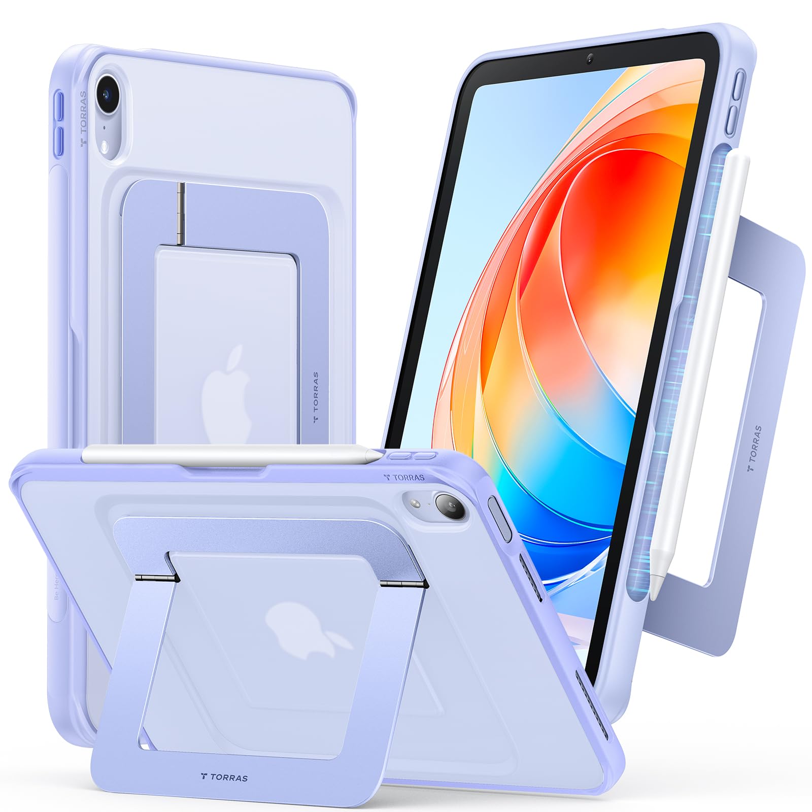 TORRAS for iPad Air 11 inch Case (M3 2025, M2 2024), Ultra Stable Stand, Multiple Adjustable Viewing Angles, Protective Kickstan