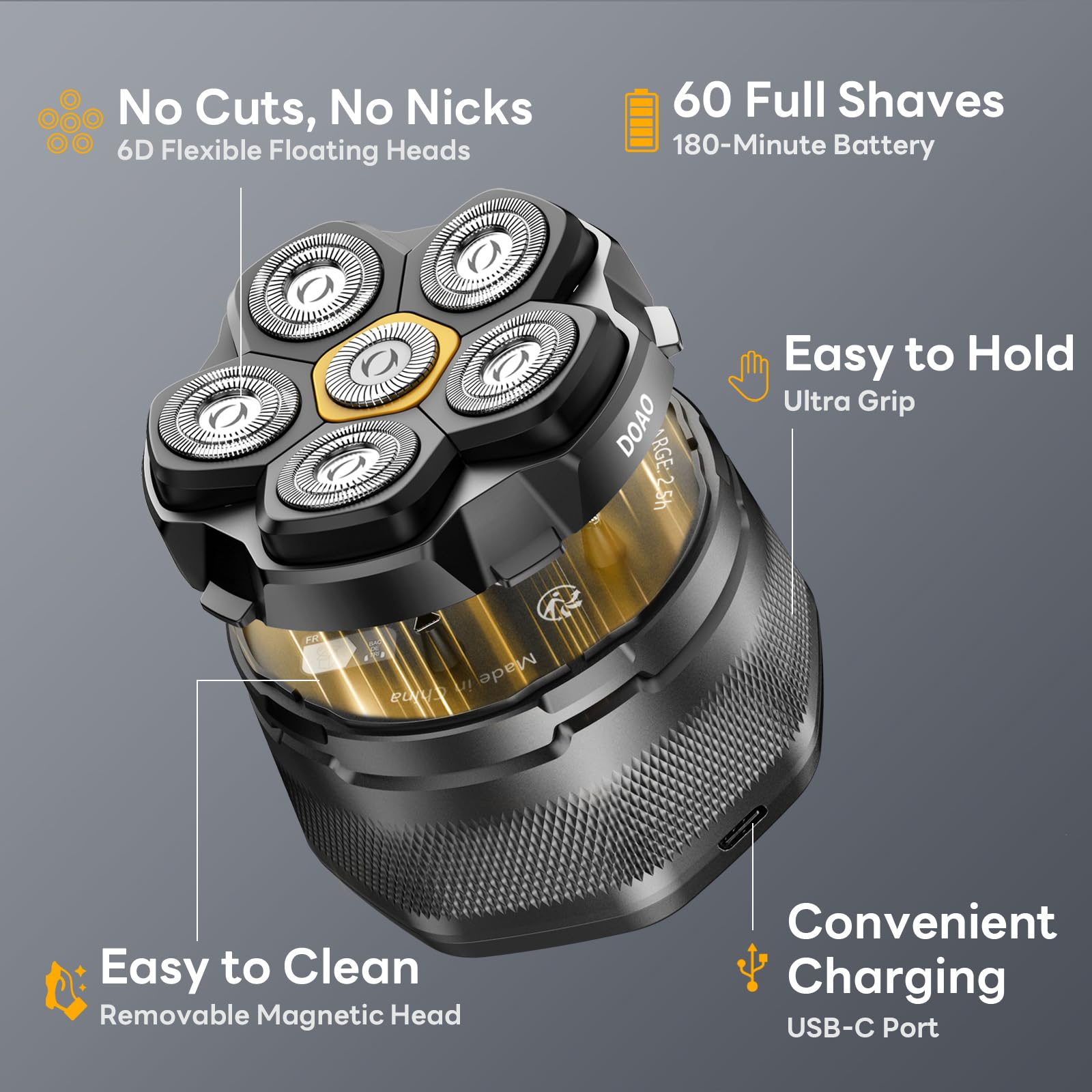 Electric Head Shaver For Bald Men