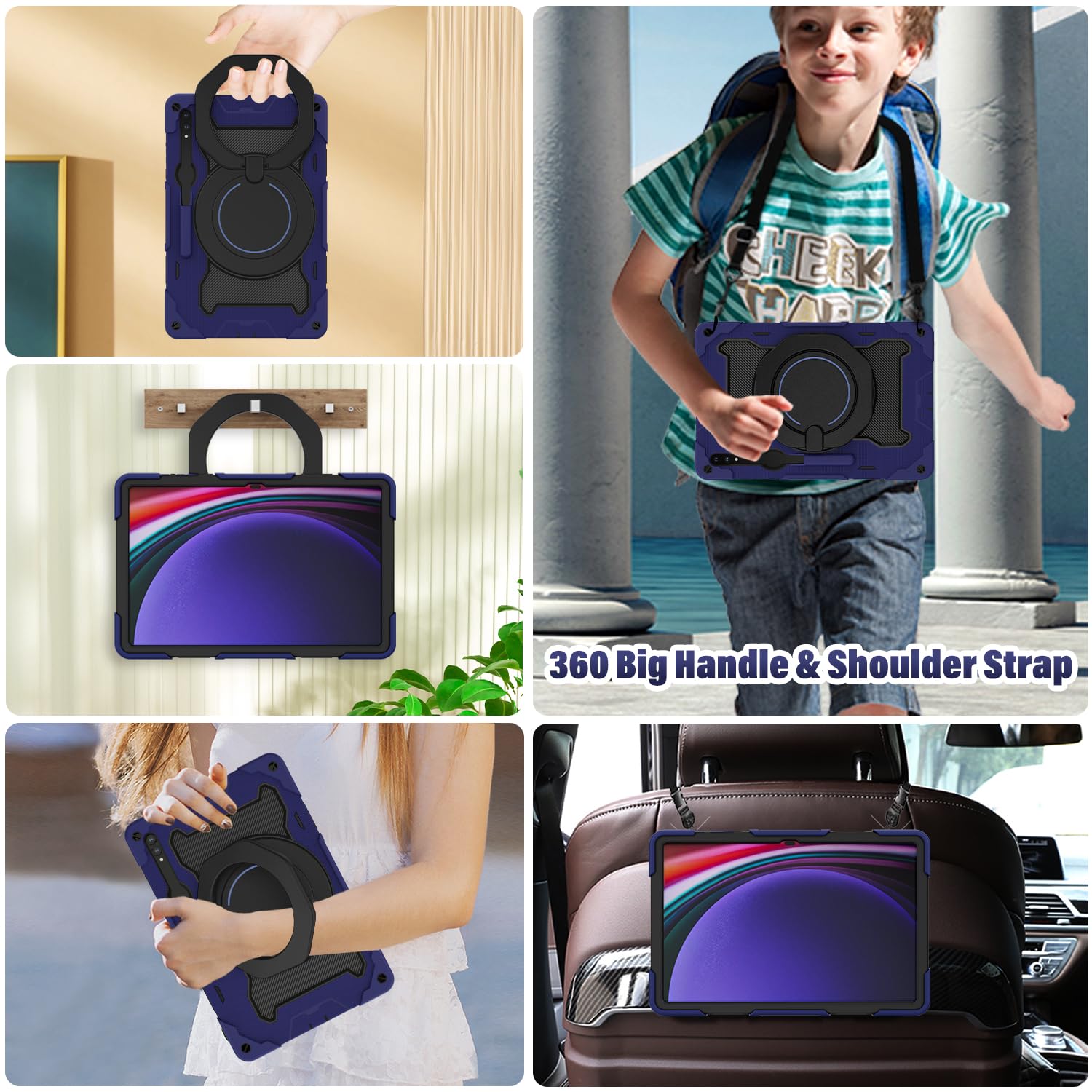 Roiskin For Samsung Galaxy Tab S9 Ultra/ S8 Ultra Tablet Case 14.6'' With Hd Screen Protector Pencil Holder |360 Kickstand,Shoul