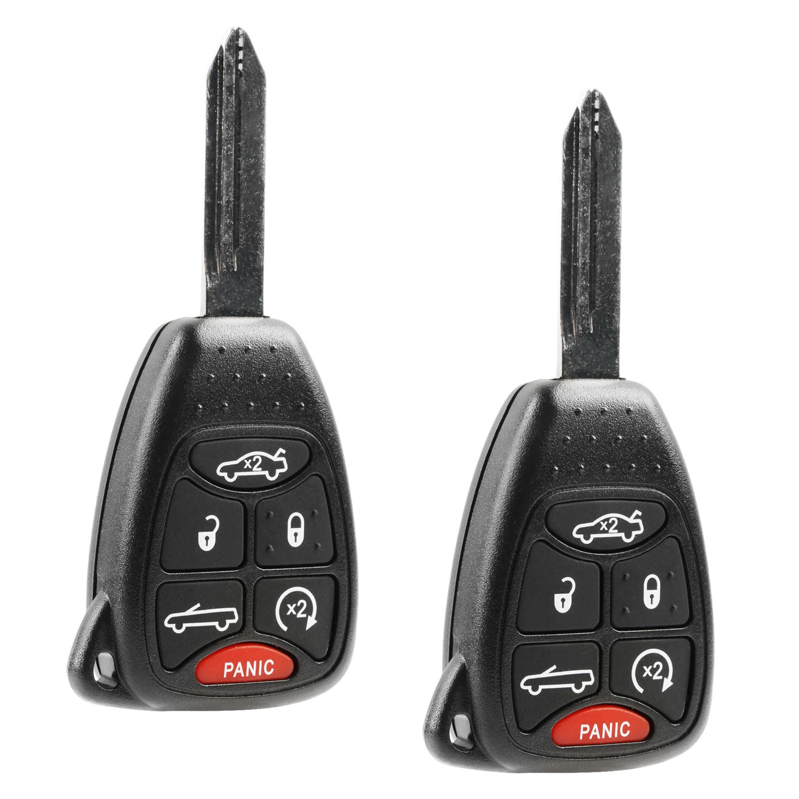 Car Key Fob Keyless Entry Remote fits 2007-2010 Chrysler Sebring/2011-2014 Chrysler 200 (OHT692427AA 6-btn, Set of 2)