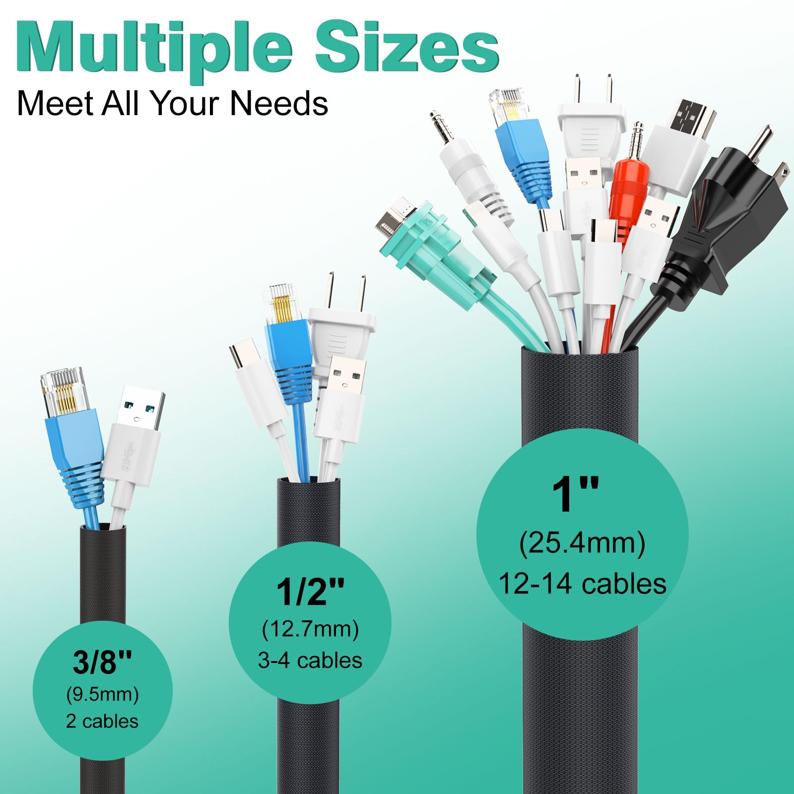 Uomtfai Dog Cat Cord Protector 10Ft   1/2Inch, Flexible Cable Sleeve For Easy Cord Management, Protects Cables From Pets Chewing