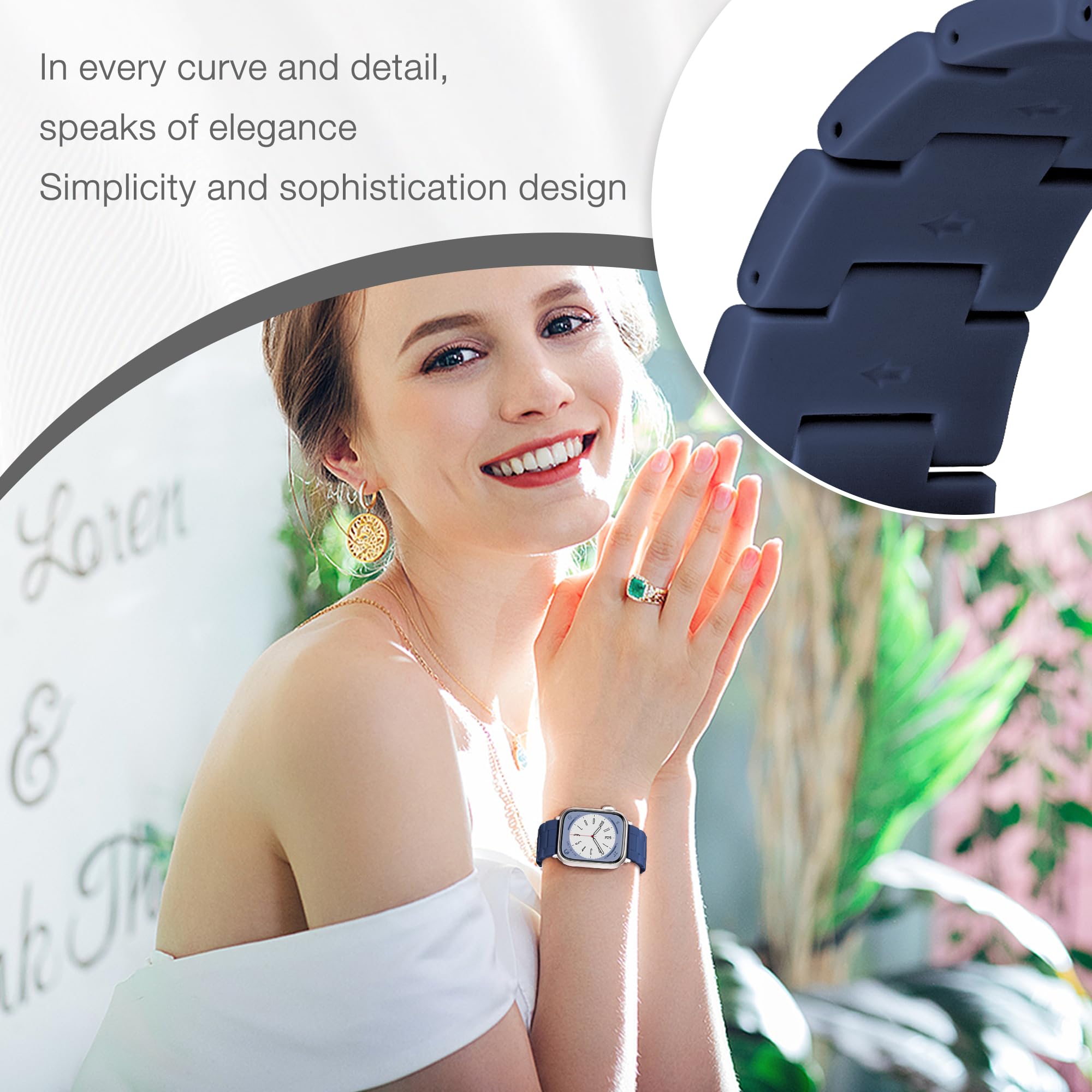 Light Apple Watch Band Fashion Resin Apple Watch Bands For Women Men, Iwacth Bands For Women,Compatible With Apple Watch Band Ul