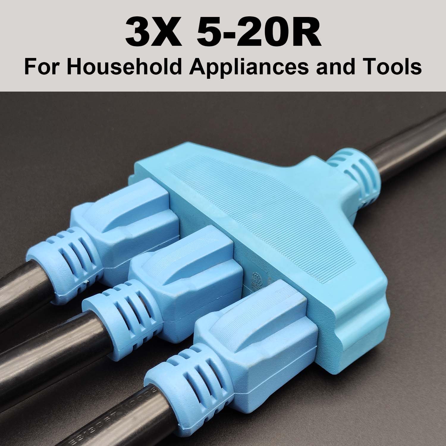 Circlecord 3 Prong 30 Amp To 110V Dryer Distribution Adapter Cord, Nema 10 30P Male To 3X 5 15R Household Outlet Female