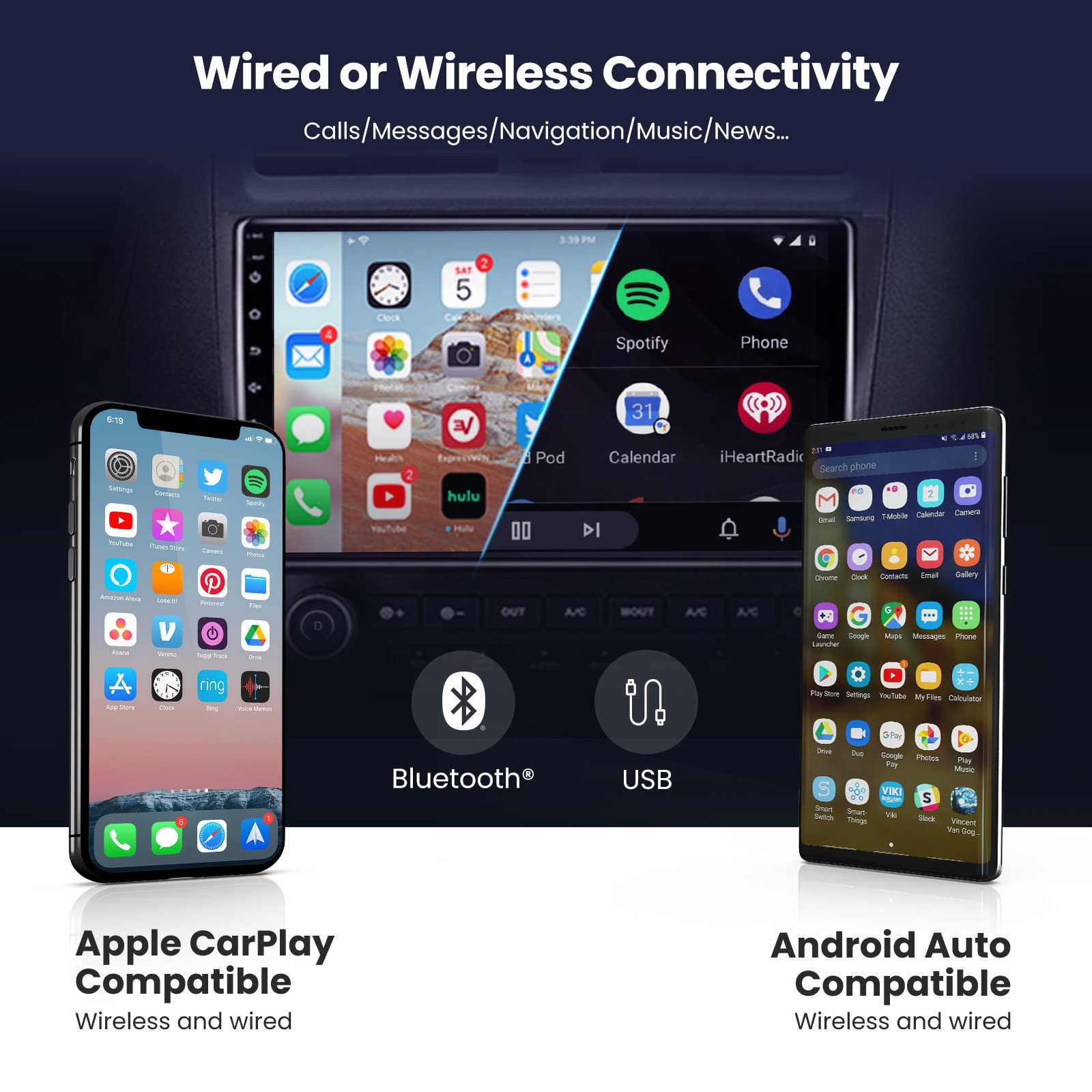 Maxpeedingrods Car Stereo Radio For Honda Accord 7Th 2003 2007, Wireless Apple Carplay Android Auto, 10.1 Inch Ips Touch Screen