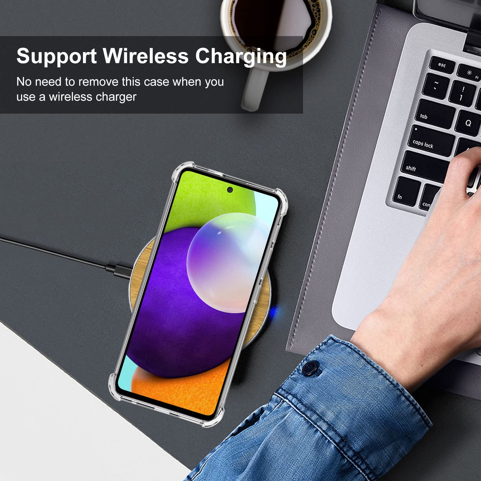 For Samsung A52 Case, Galaxy A52 5G Case With Screen Protector, Shockproof Crystal Clear Slim Soft Silicone Tpu Protective Phone