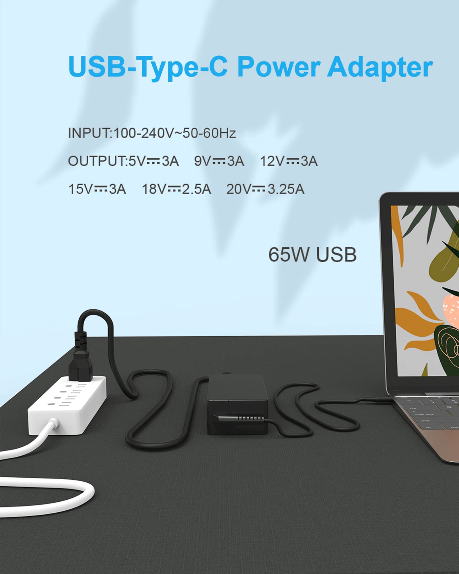 Usb Type C 65W 60W Laptop Charger For Dell Latitude 7410 7420 5330 5420 5520 7440 5530 7430 5540 5440 3540 Dell Chromebook 3100