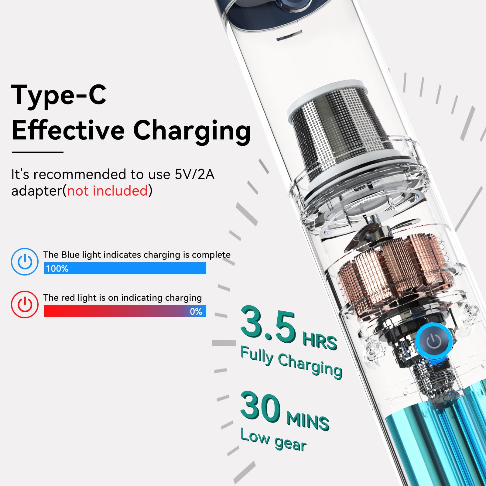 Car Vacuum Portable Cordless 17000Pa   120W Handheld Vacuum Rechargeable With Blower, Ultra Lightweight Mini Vacuum Cleaner With