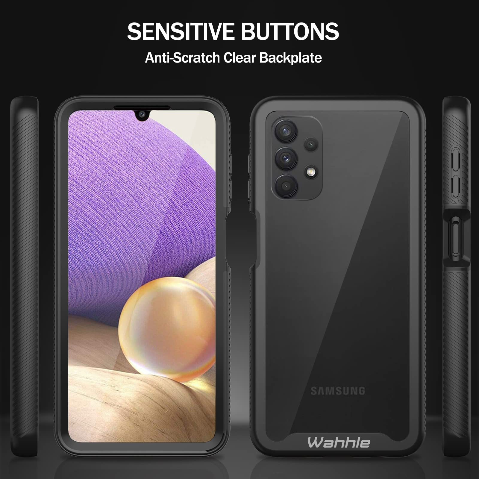 Wahhle Compatible With Samsung Galaxy A32 5G Case, Built In Screen Protector Full Body Shockproof Slim Fit Bumper Protective Pho