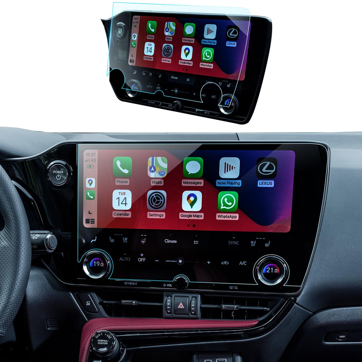 Lantu Nx 350 Screen Protector For 2024 2023 2022 Lexus Nx250/Nx350/Nx350H/Nx450H+ Accessories 14'' 9H Tempered Glass Gps Navigat