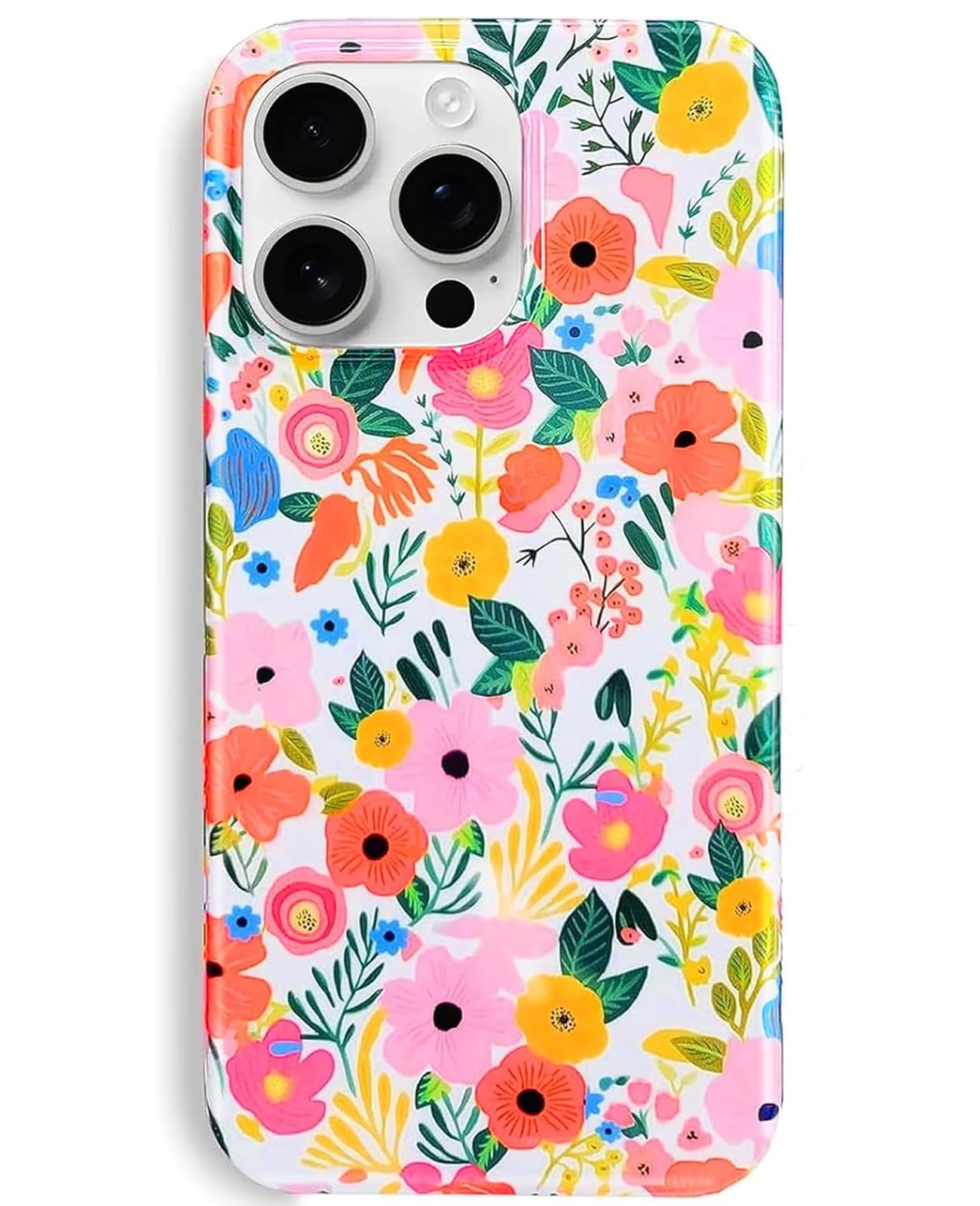 J.west Compatible with iPhone 16 Pro Max Case 6.9, Soft Shockproof Cute Floral Phone Protective Cover for Women, Garden Flower P