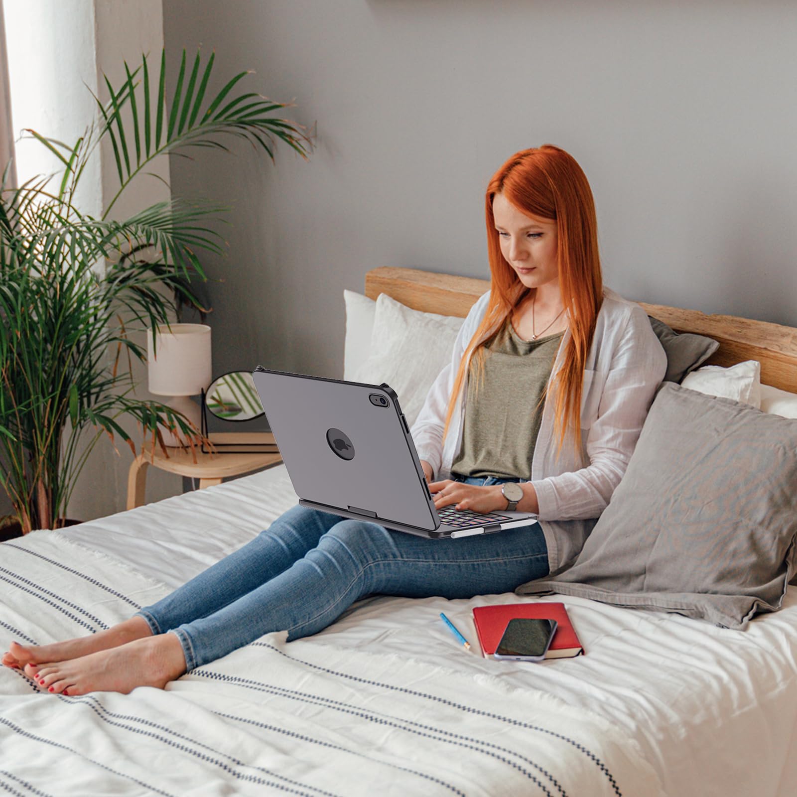 Fuwang Touch Keyboard Case For Ipad 10Th Generation 10.9 Inch 2022, 360 Rotatable For Ipad 10Th Generation Case With Keyboard, M