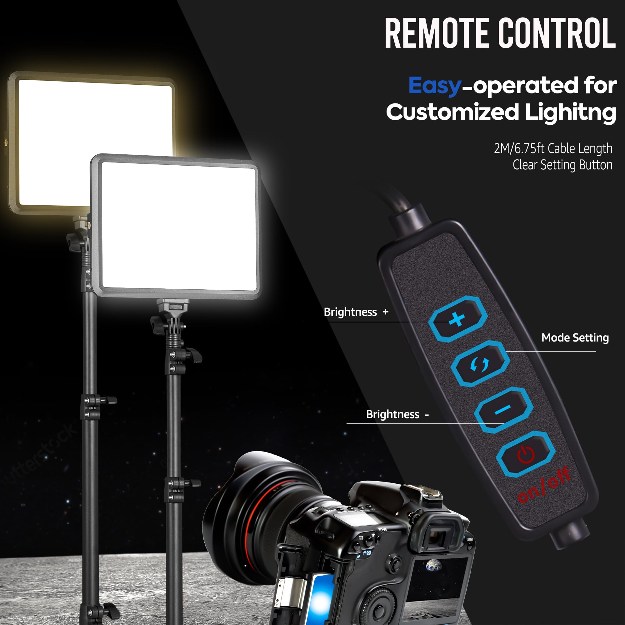 2 Pack Led Photography Lighting Kit, Arsoer 15W Bi Color Video Light Kit, 2800 6500K Led Light Cri 97+, Studio Light With 70