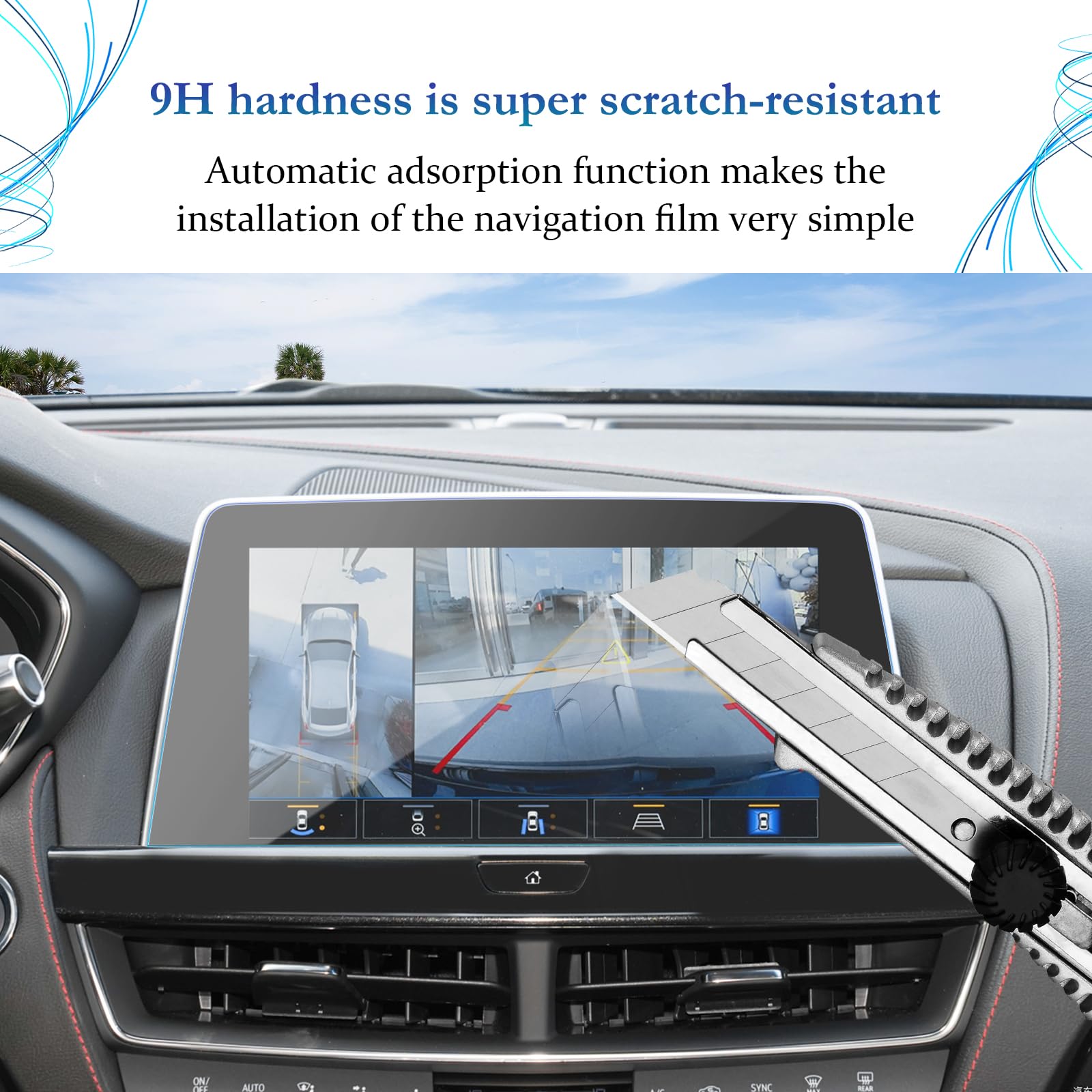 Sktu For 2024 Cadillac Ct5 Screen Protector For 2020 2024 Cadillac Ct5 10 Inch Navigation Cadillac Ct5 2024 Accessories Tempered Glass Hd Clear