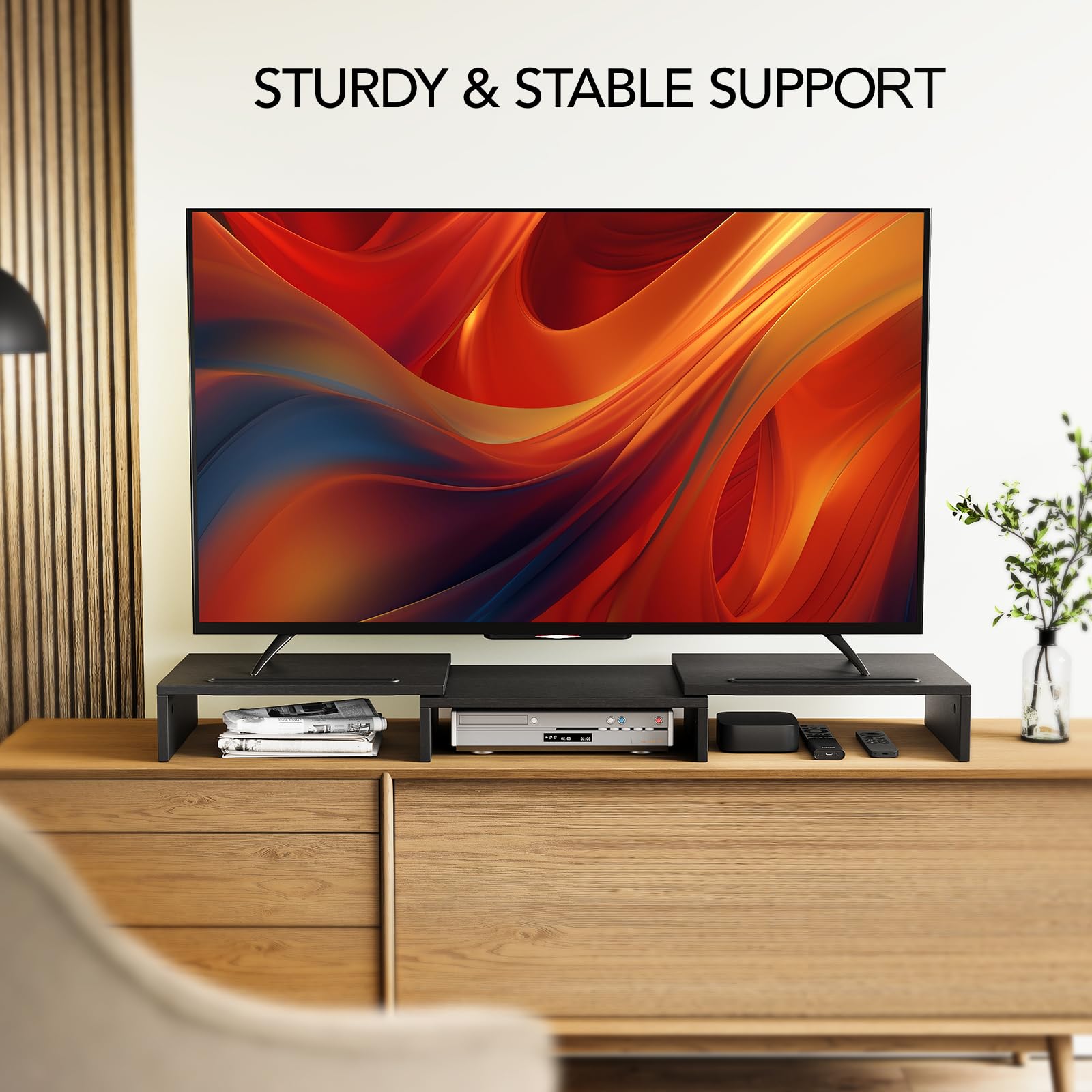 Ameriergo Dual Monitor Stand Riser For 2 Monitors, Monitor Stand For Desk, Adjustable Computer Monitor Stand With 2 Slot, Multif