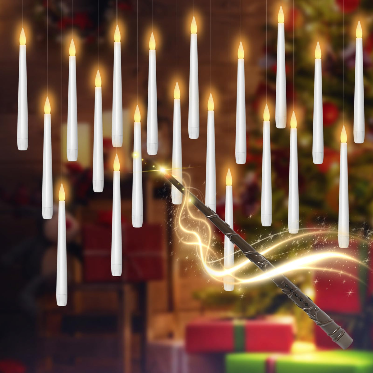 Kakoya Flameless Floating Candles With Wand