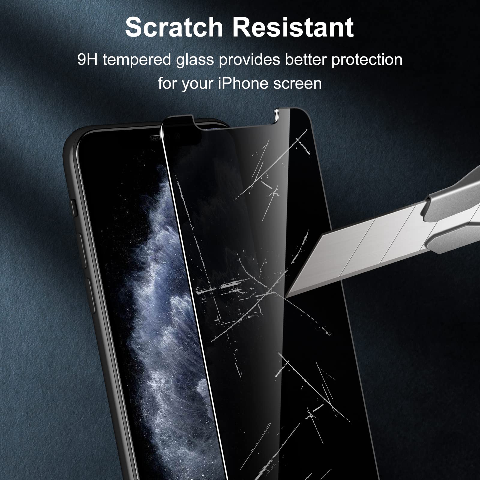 Whpxjy For [2 Pack] Privacy Screen Protector For Iphone 11 Pro Max & Iphone Xs Max Anti Spy Shatterproof 9H Tempered Glass Film