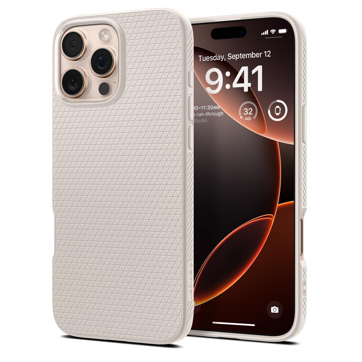 Spigen Liquid Air Designed For Iphone 16 Pro Max Case [Not Compatible With Magsafe], [Military Grade Protection]   Natural Titan