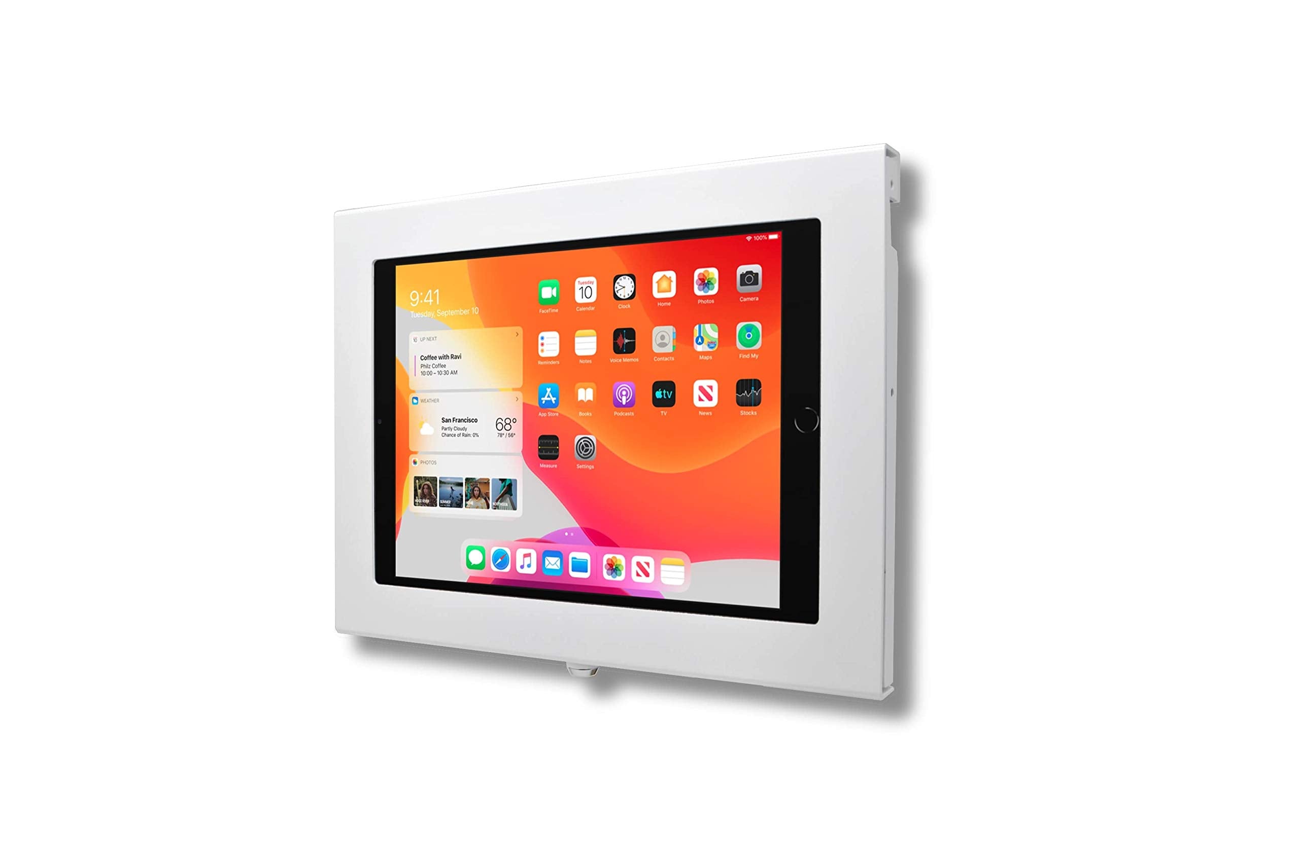 Tabcare Locking Security Metal Case For Apple Ipad 2017 2018 5Th 6Th 9.7' Tablet For Kiosk, Pos, Store, Show Display (White, Ipad 5/6 9.7')