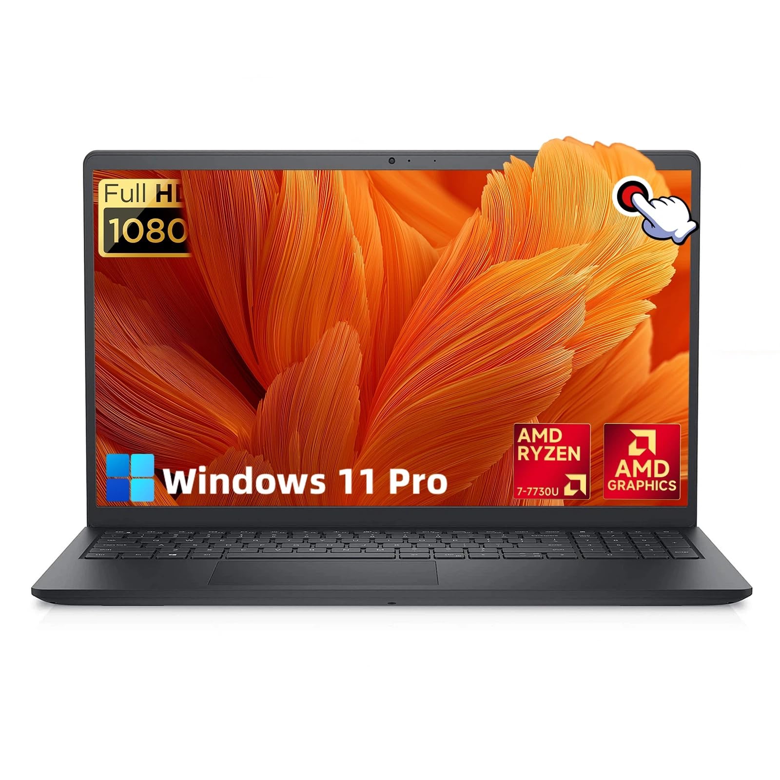 Dell Inspiron 15 3535 Touchscreen Laptop - 15.6 FHD Anti-Glare Display, AMD Ryzen 7 7730U, 32GB RAM + 1TB SSD, AMD Radeon Graphi