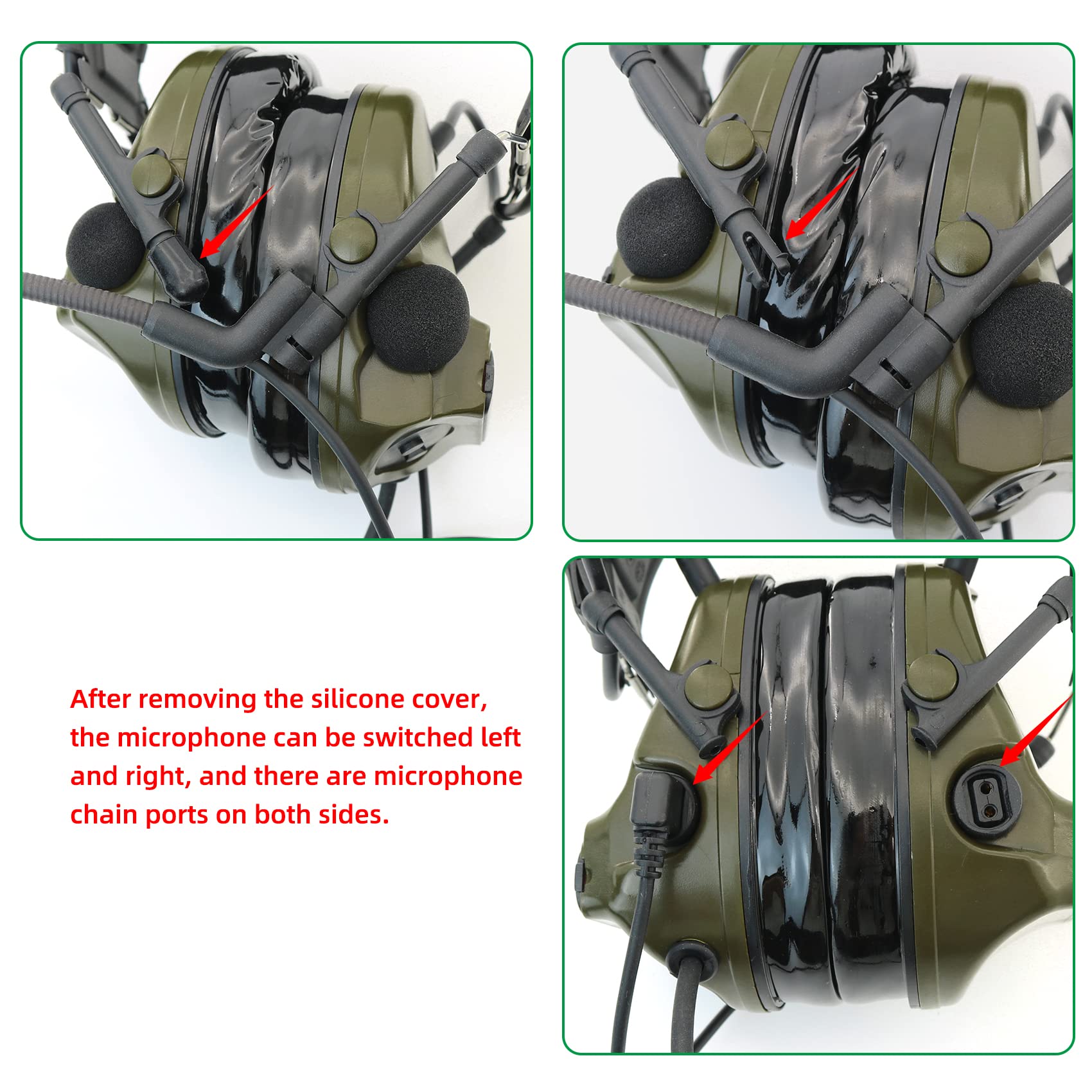 Hearfalcom Comta Iii (Comta Ii Headset Upgrade Version) Tactical Airsoft Sports Noise Cancelling Pickup Silicone Earmuffs Shooti
