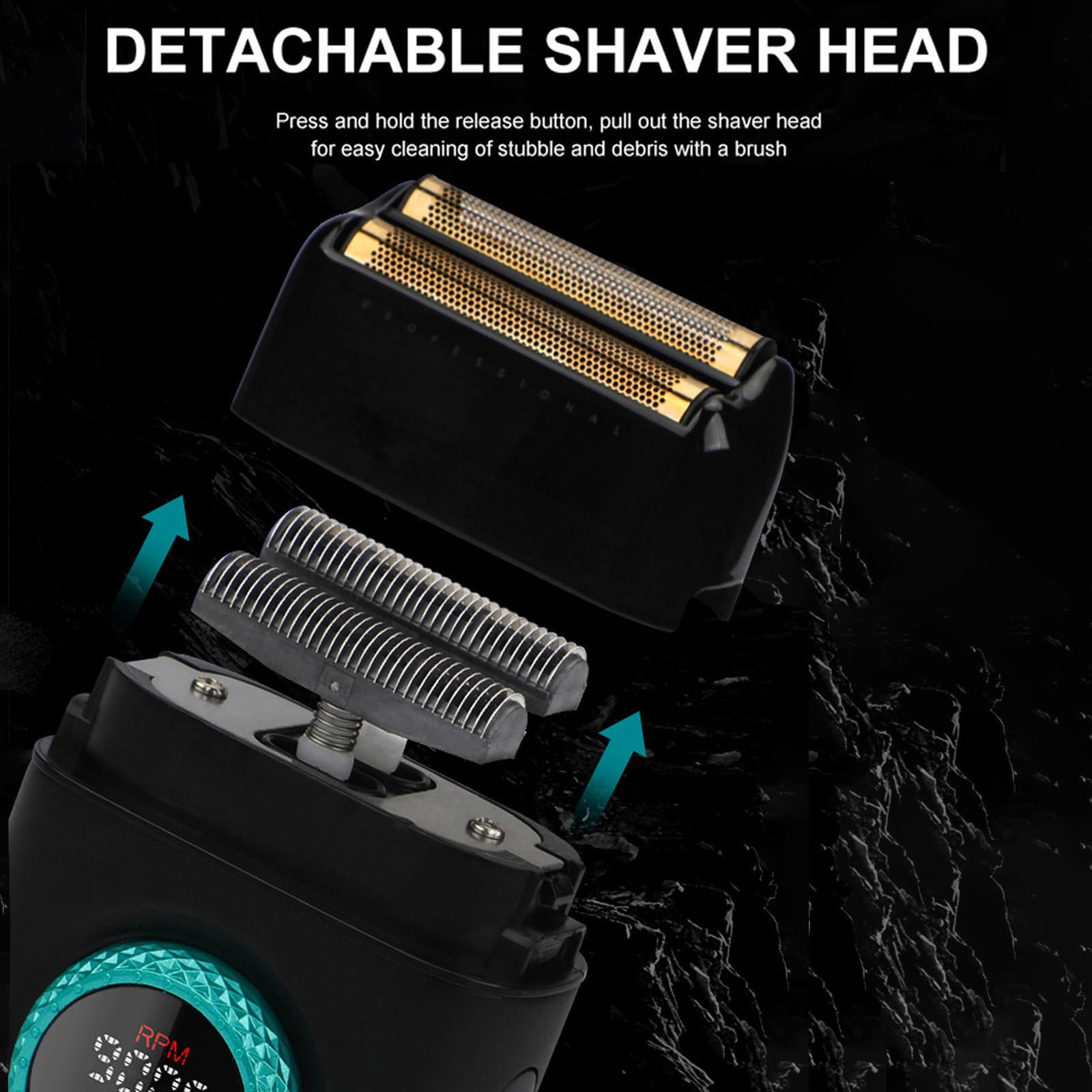 Vgr 377 Foil Shaver For Men, Electric Razor For Shaving Face With Double Foil, 21 Speed 9000 Rpm Motor Bald Shavers Led Display