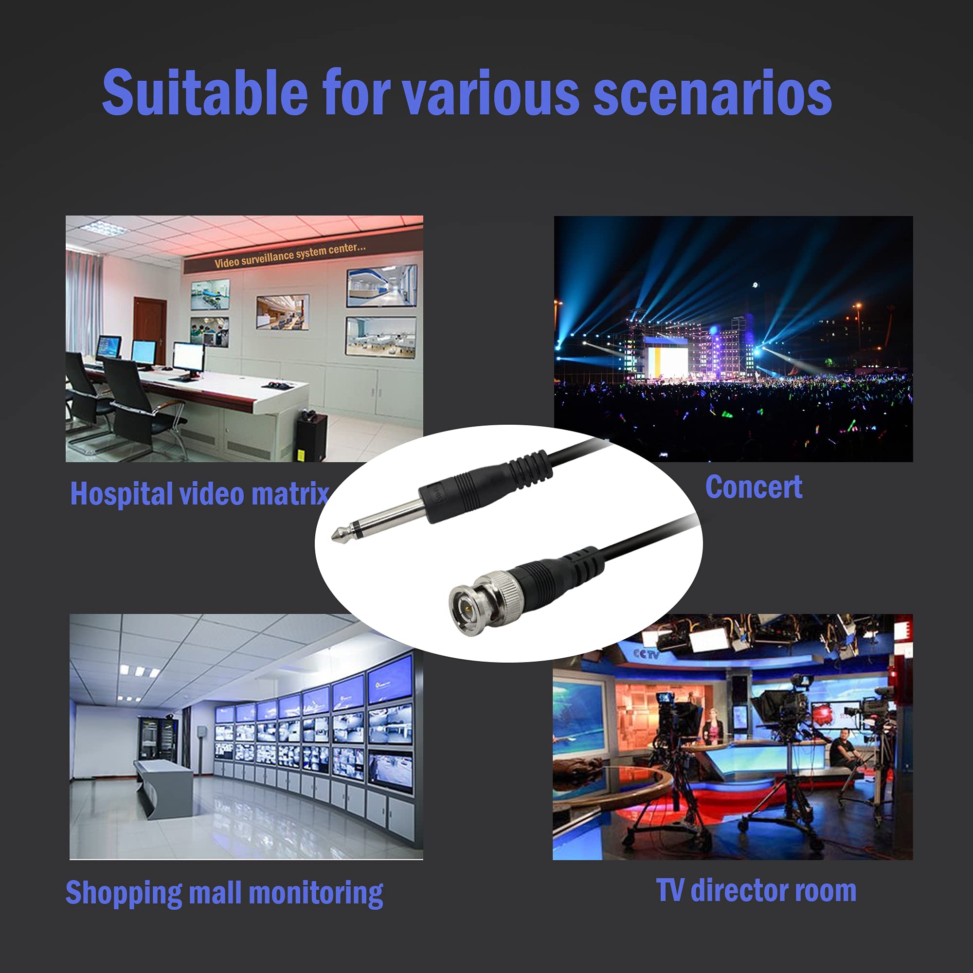 Pngknyocn Bnc Male To 6.35Mm 1/4 Inch Male Audio Cable