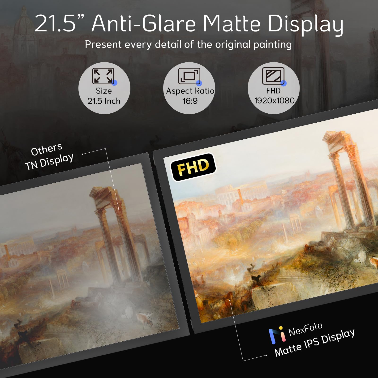 Nexfoto 21.5 Inch Extra Large Digital Picture Frame 64Gb With Bluetooth Speakers, Digital Photo Frame 1920X1080 Ips Fhd With Lig