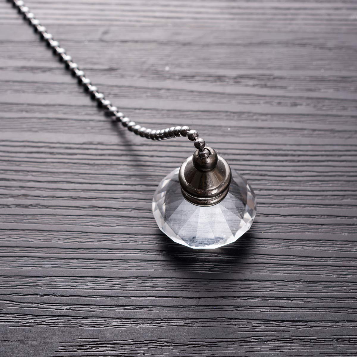 Longsheng Ceiling Fan Pull Chain Set   2 Pieces Clear Diamond Fan Pull Chains 20 Inch Ceiling Fan Chain Extender With Chain Conn