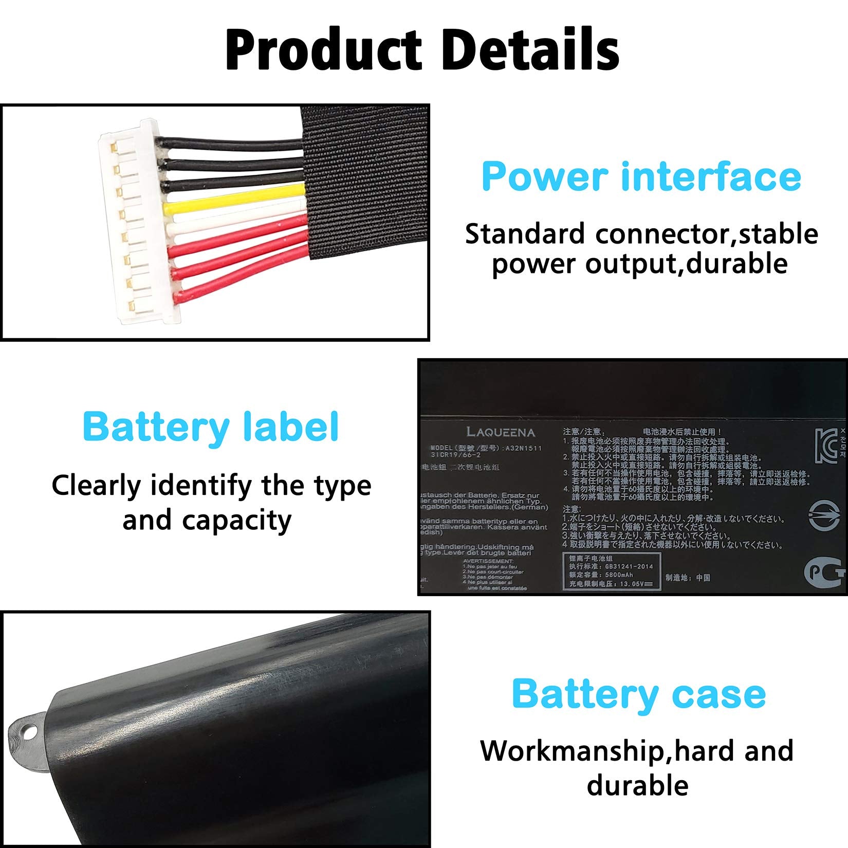 Laqueena A32N1511 Laptop Replacement Battery For Asus Rog G752 G752V G752Vl G752Vt G752Vm G752Vy G752Vs Gfx72J Gfx72Vt6700 Gfx72
