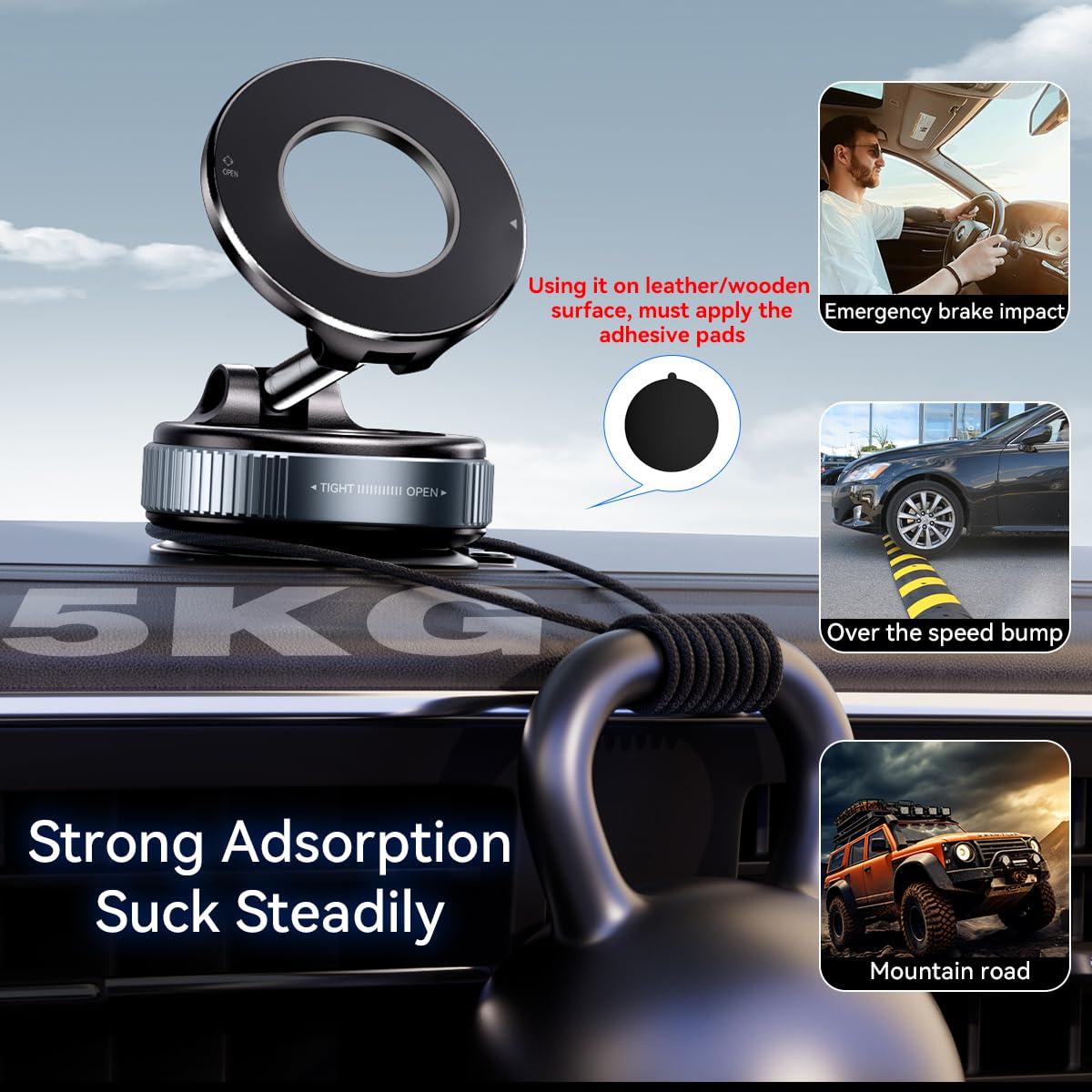 Xo Simple Is Beauty Vacuum Suction Magnetic Phone Holder, Strong Suction Magnetic Car Phone Holder Mount Foldable Phone Stand Fo