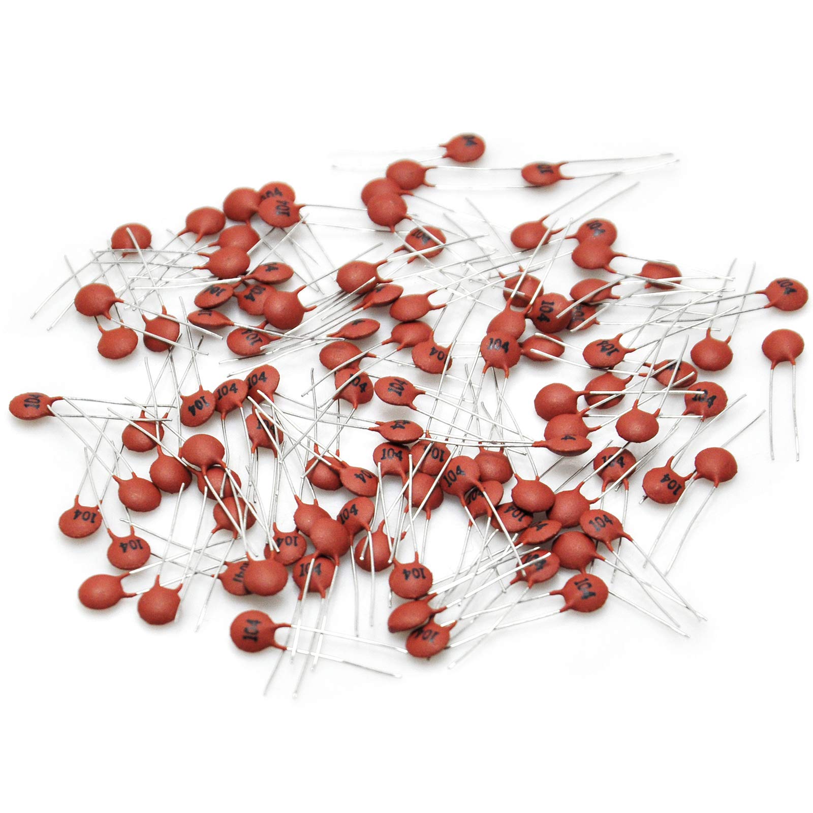 Gikfun 0.1Uf 50V 104 Ceramic Capacitor Dip For Arduino (Pack Of 100Pcs) Ek1460