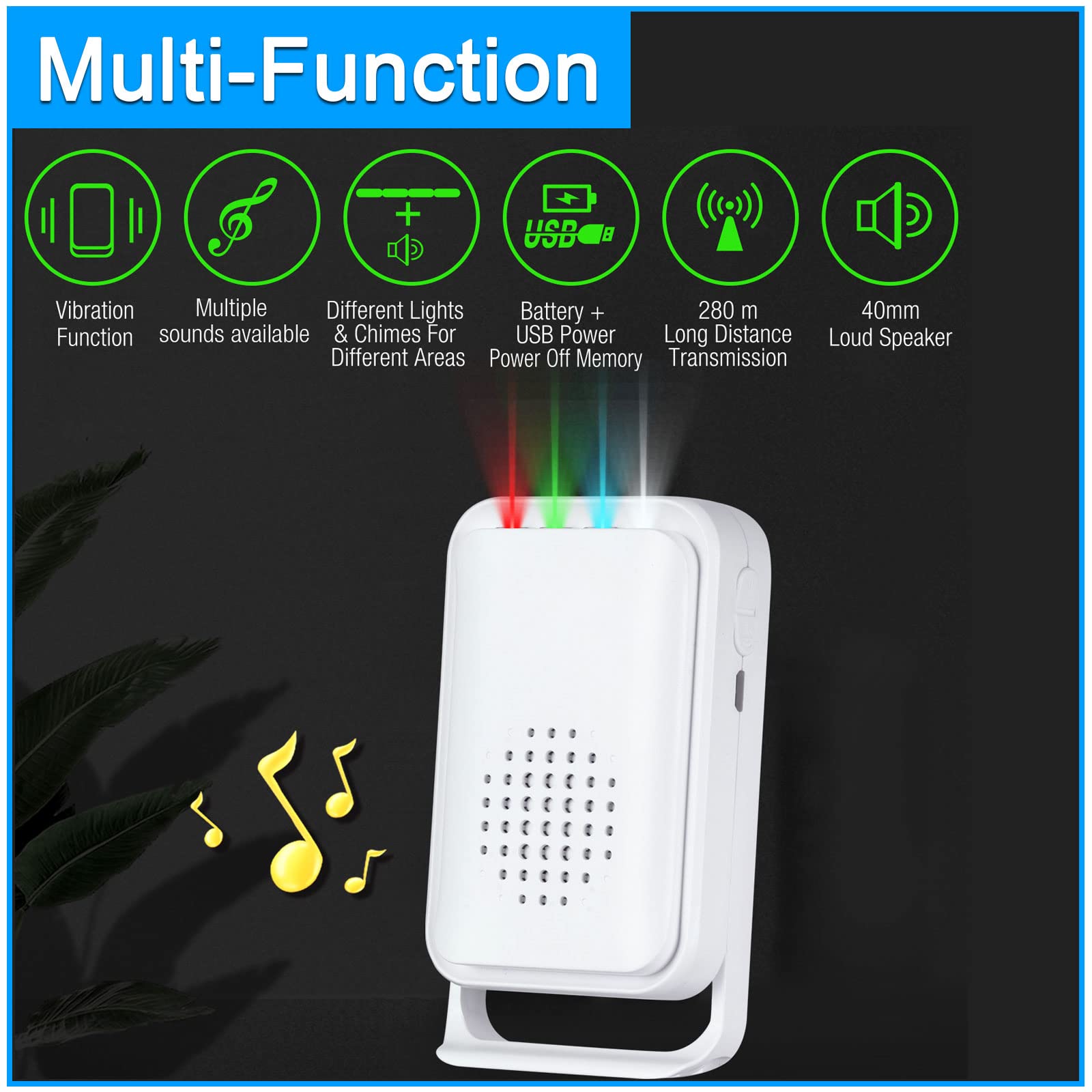 Wireless Motion Sensor Door Chime: Business Entry Doorbell Indoor Motion Detector Buzzer Monitor For Store Home Entrance Alert B