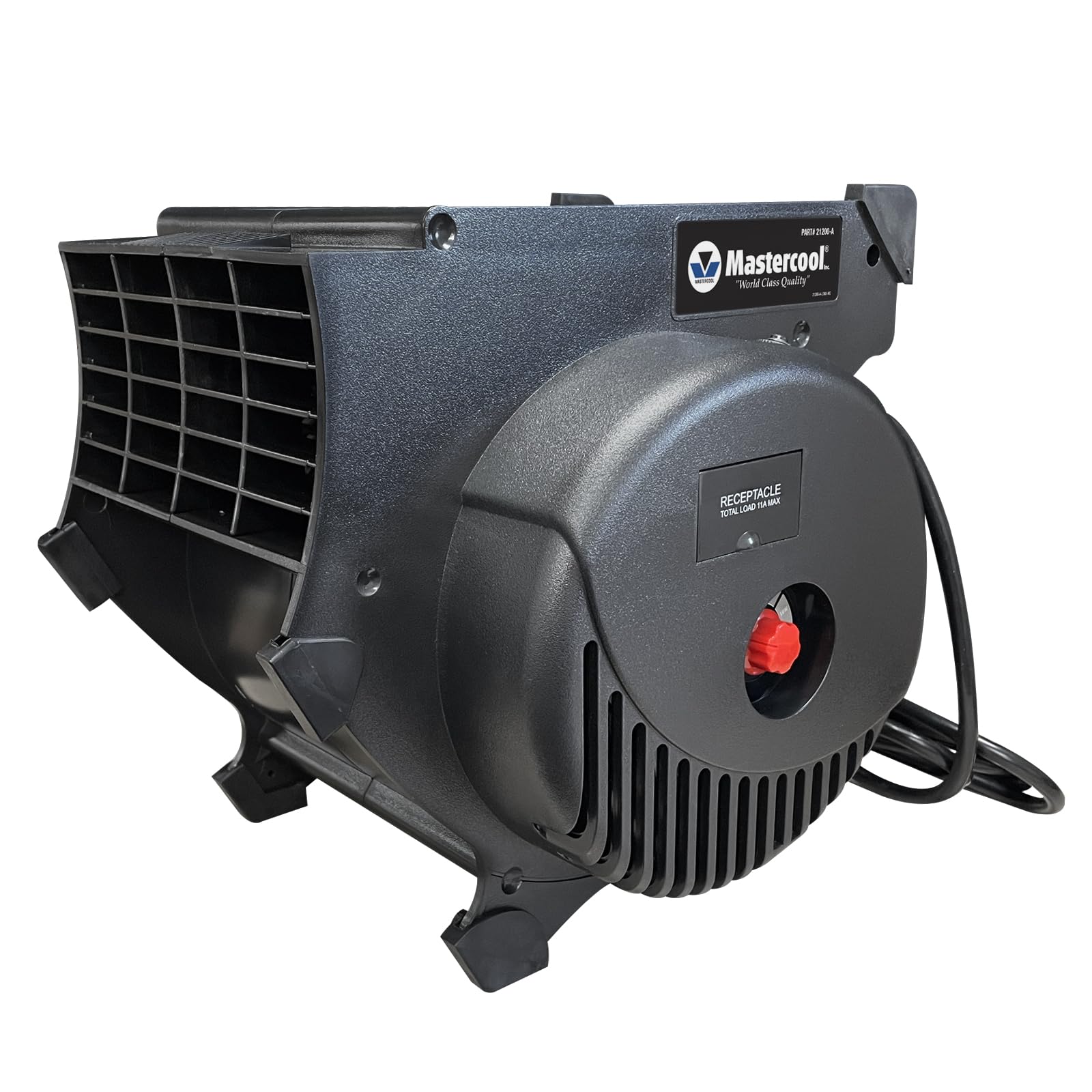 Mastercool 1200 CFM Blower Fan (21200-A), Cools & Dries, 3-Speed, Impact-Resistant ABS, Adjustable Feet, 2 Grounded Receptacles,