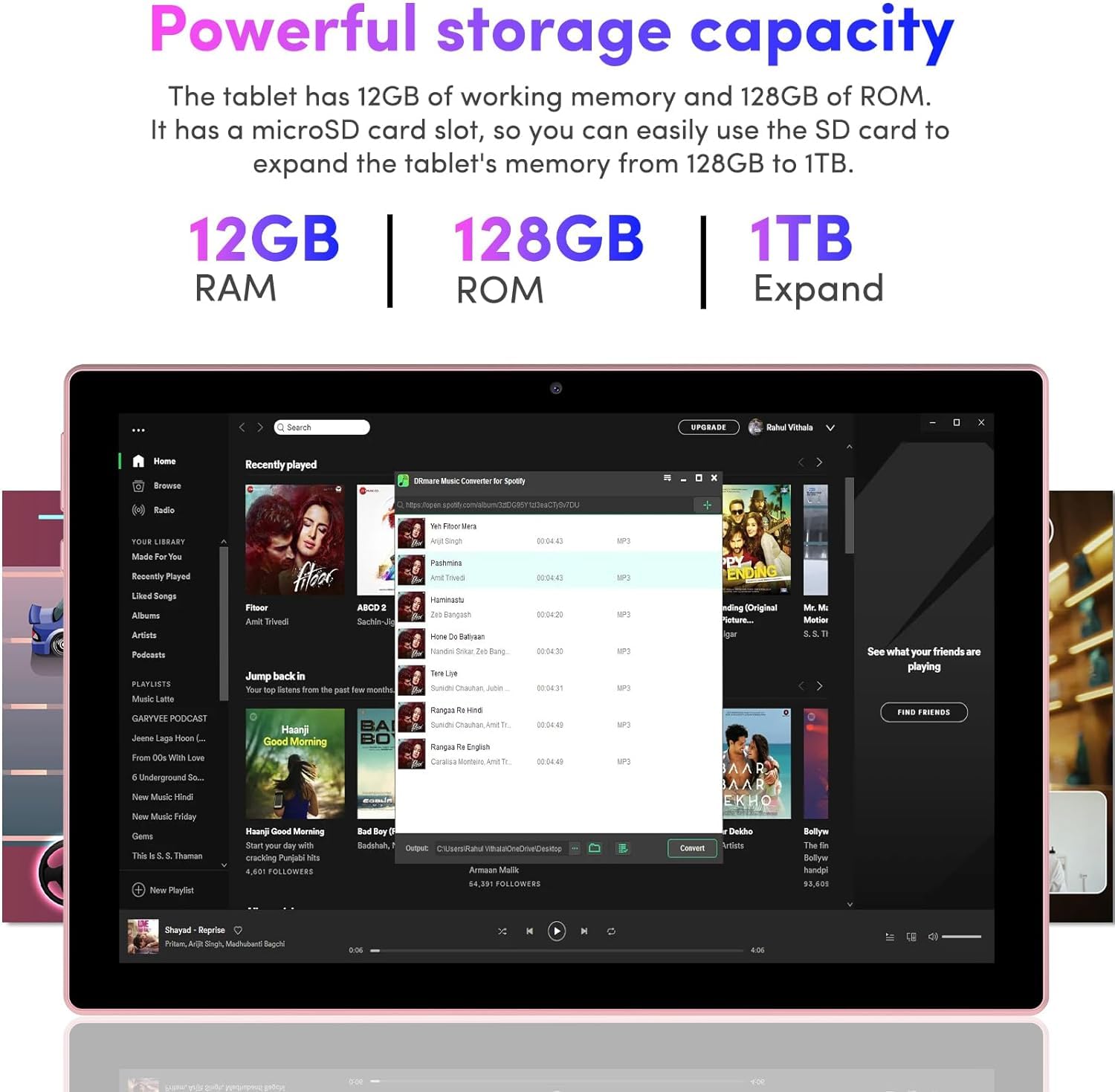 Android 13 Tablet With Keyboard, 10 Inch 2 In 1 Tablets, 12Gb Ram+128Gb Rom 2.0Ghz Cpu Tableta, 2.4G/5G Wifi6 Bt 5.0 Tablet Pc,