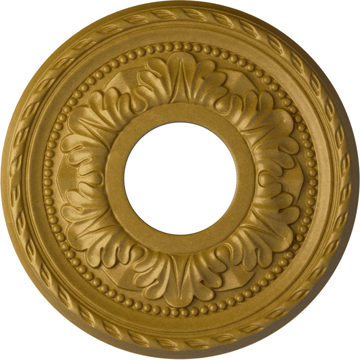 Ekena Millwork CM11PMPGS 11 3/8OD x 3 5/8ID x 7/8P Palmetto Ceiling Medallion Fits Canopies Up to 4 1/2, Pharaohs Gold