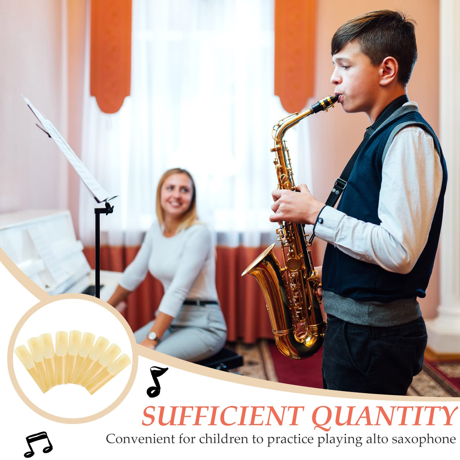 50 Pcs Alto Saxophone Reeds Sax Reeds Size 2.5, Strength 2 1/2 Clarinet Bamboo Reeds With Protective Cover For Soprano Alto Wood