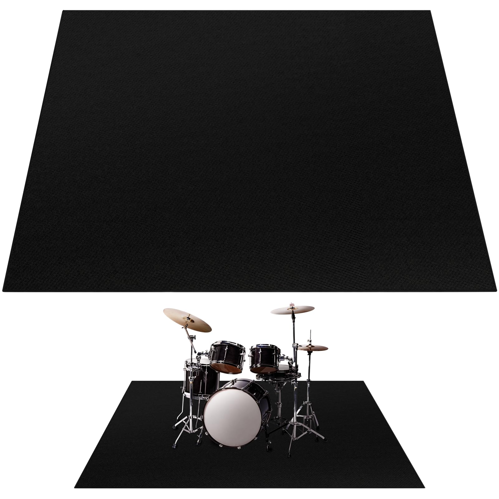 Drum Rug, 6x5FT Drum Mat, Drum Carpet with Non-Slip Grip Bottom, Soundproof Musical Instrument Rug (Drum Rug)