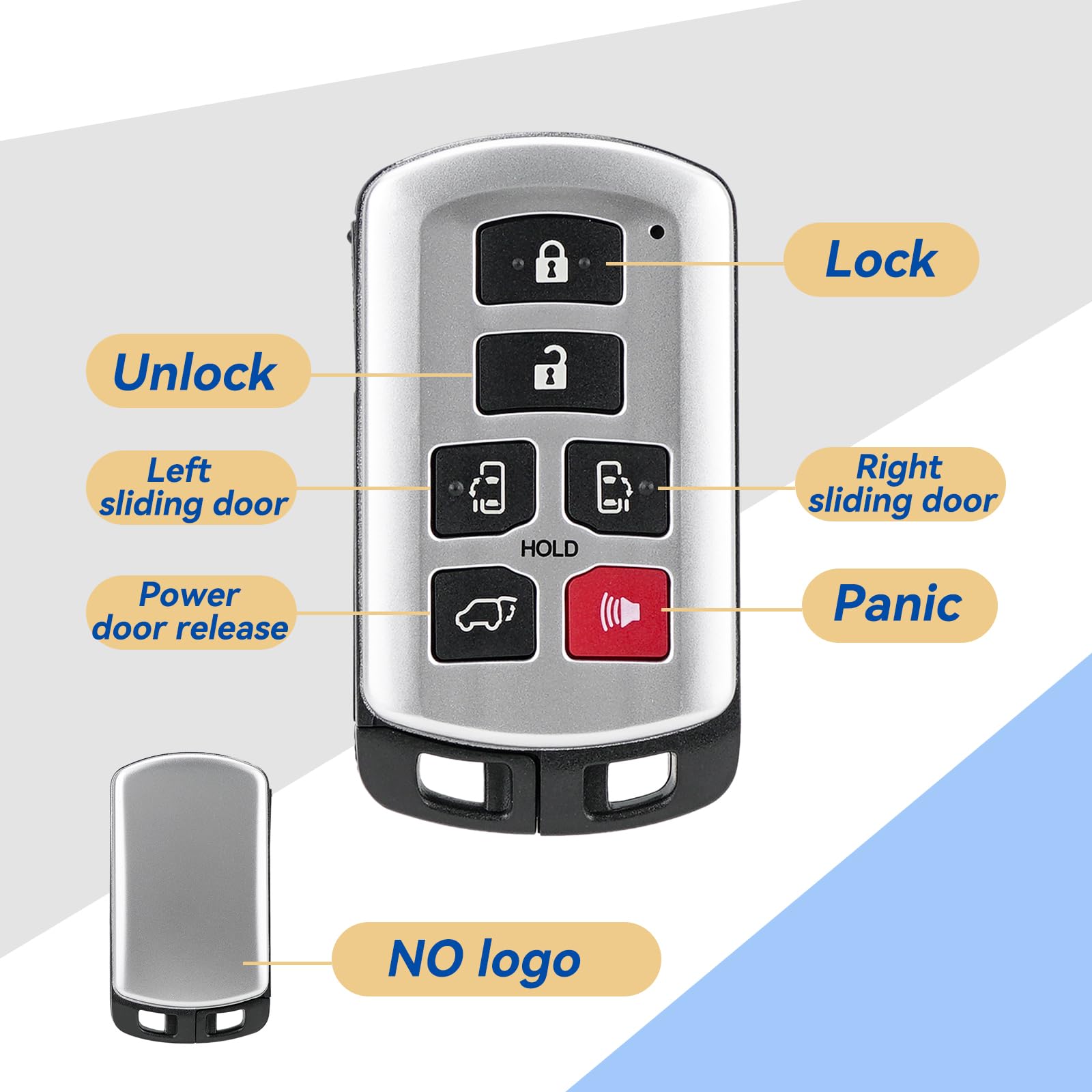 Remote Smart Key Fob Replacement Kit For Toyota Sienna 2011 2012 2013 2014 2015 2016 2017 2018 2019 2020 Keyless Entry Remote Co
