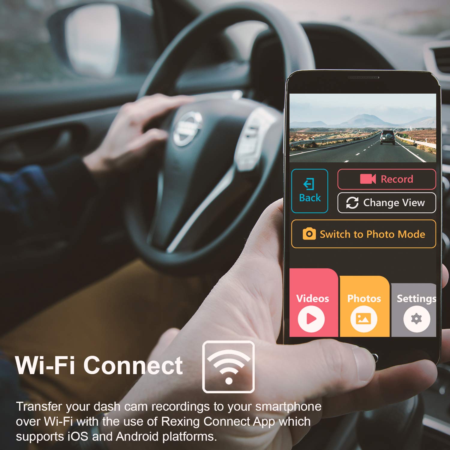 Rexing V1   4K Ultra Hd Car Dash Cam 2.4'' Lcd Screen, Wi Fi, 170   Wide Angle Dashboard Camera Recorder With G Sensor, Wdr, Loo